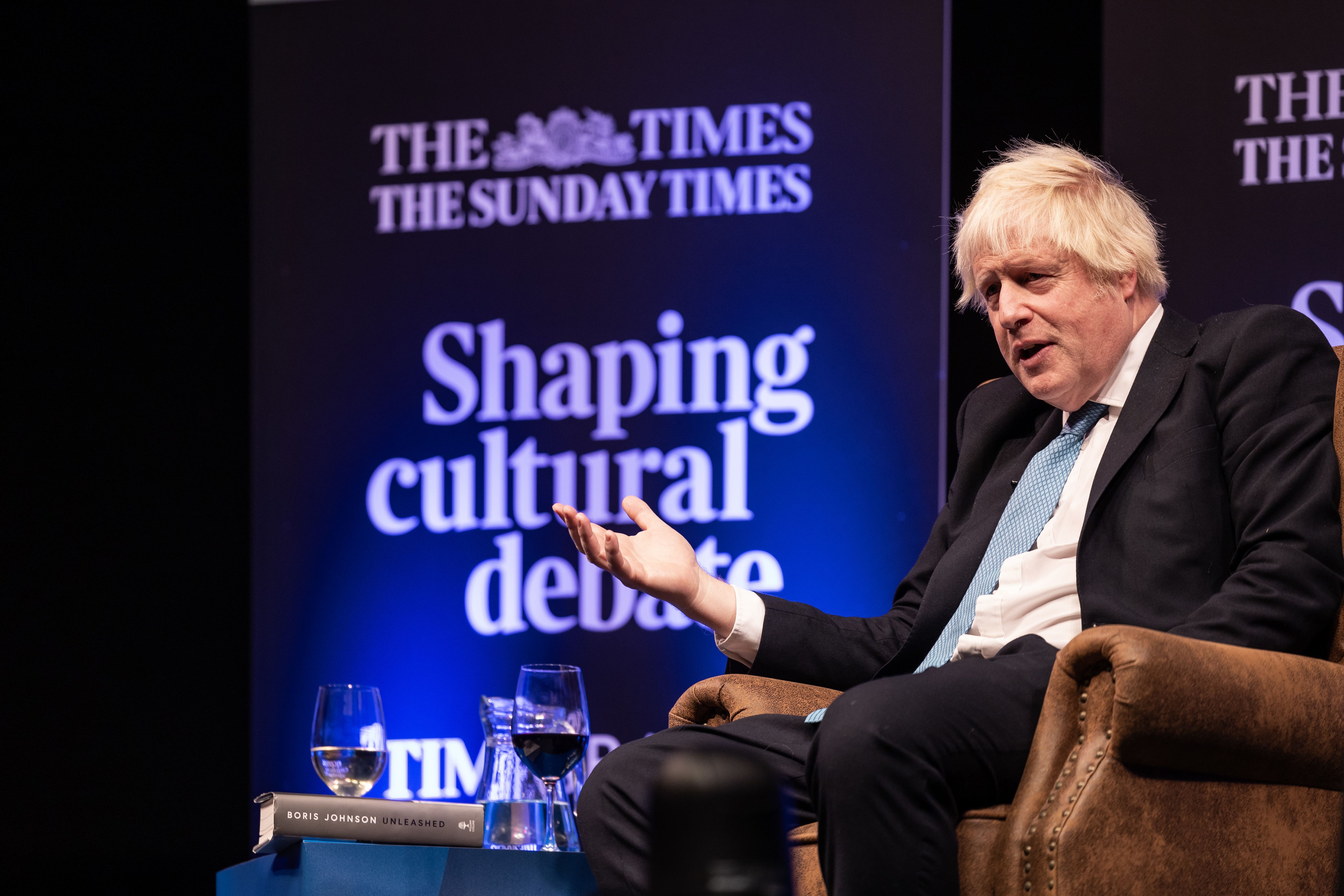 Boris Johnson at the Cheltenham Literature Festival (Still Moving Media for Cheltenham Festivals/PA)