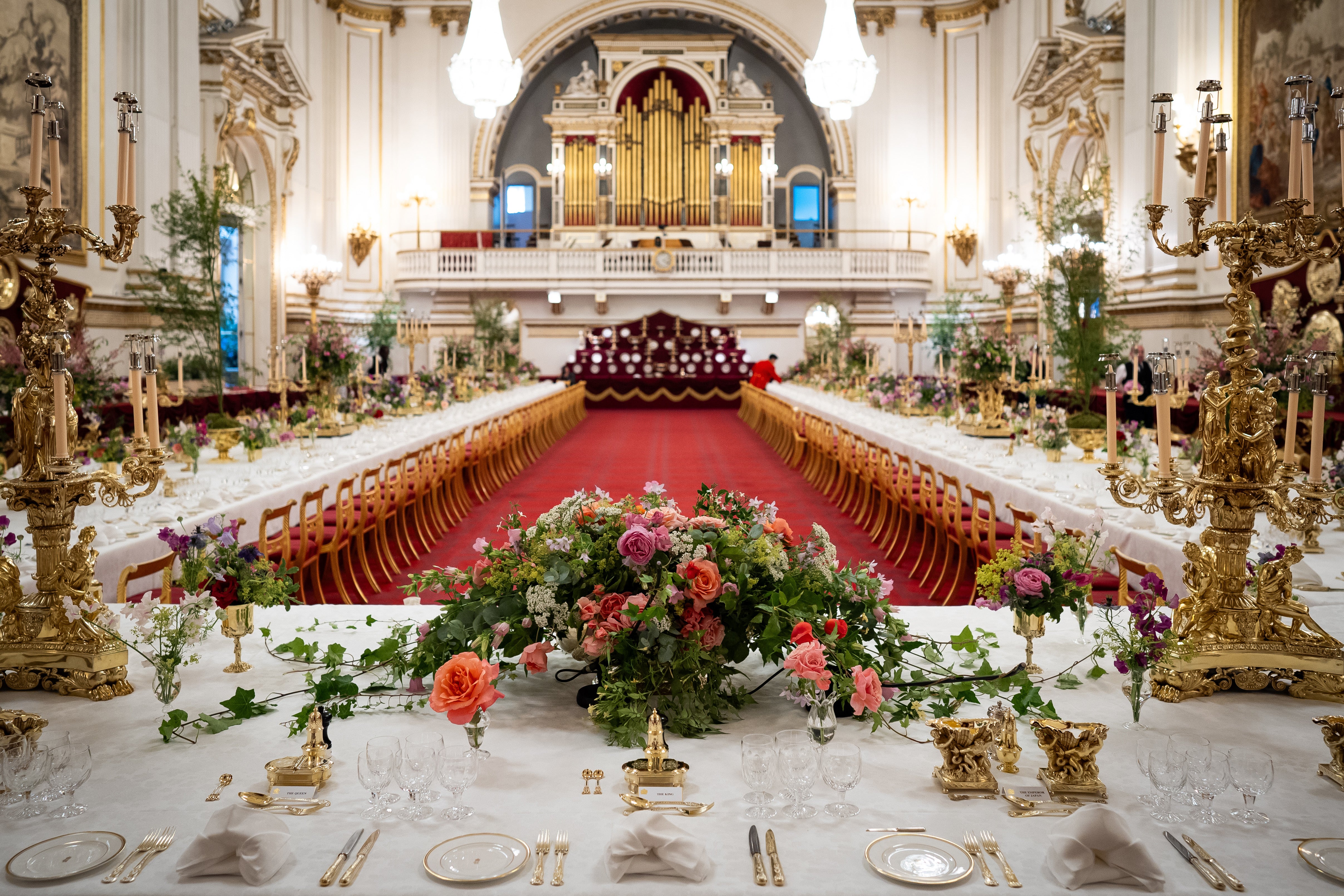 The scene in the Ballroom of Buckingham Palace during the Japanese state visit (Aaron Chown/PA)