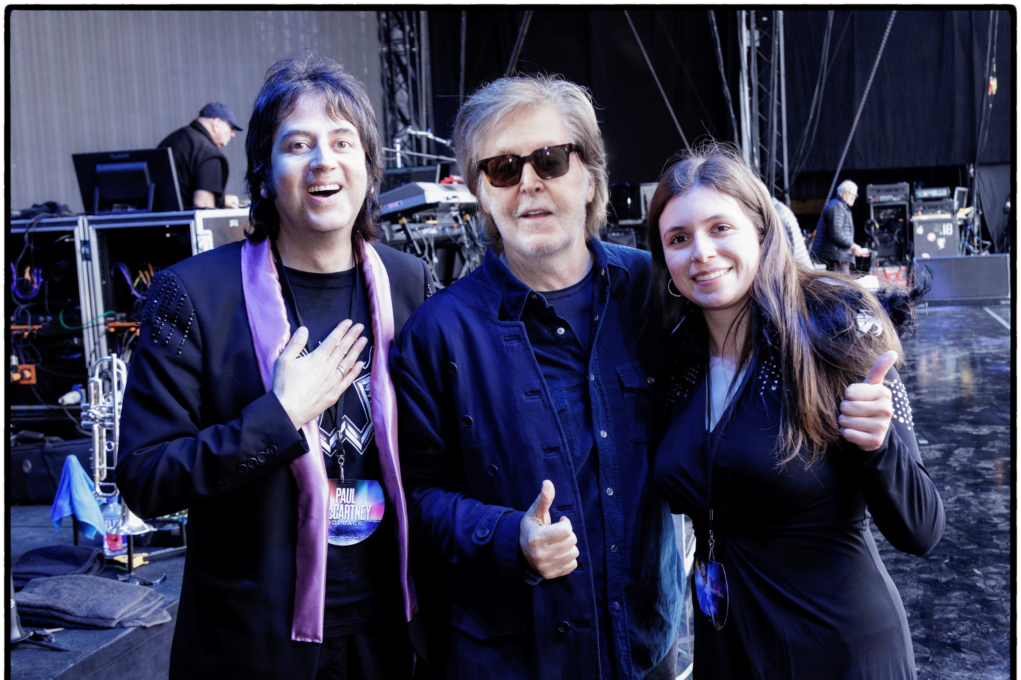 Chilean couple Yamil Alamo and Leonora Pereira got engaged in front of Sir Paul McCartney during a soundcheck in Santiago (MPL Communications/MJ Kim/PA)