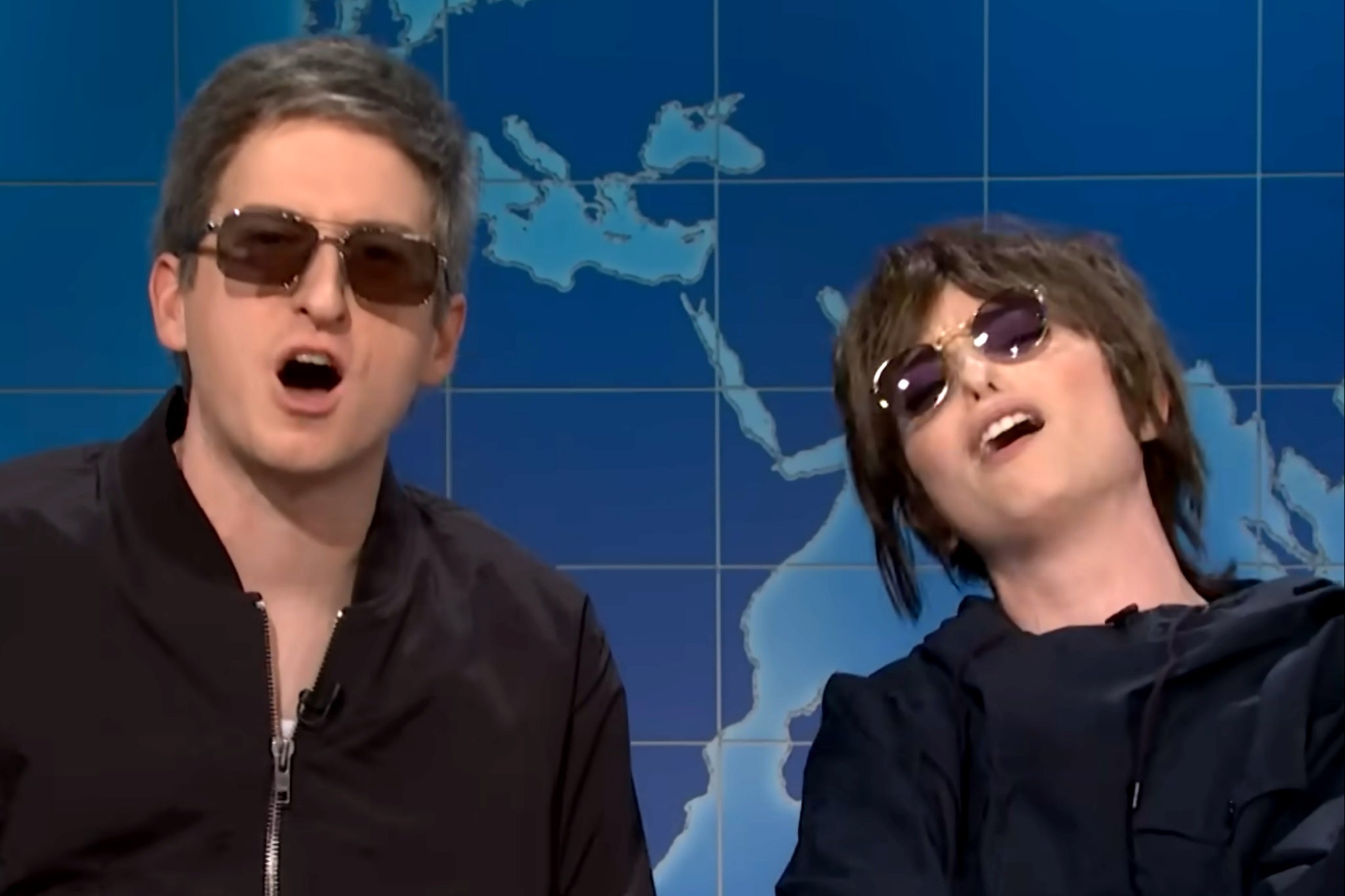 James Austin Johnson and Sarah Sherman as the Gallagher brothers on ‘SNL'