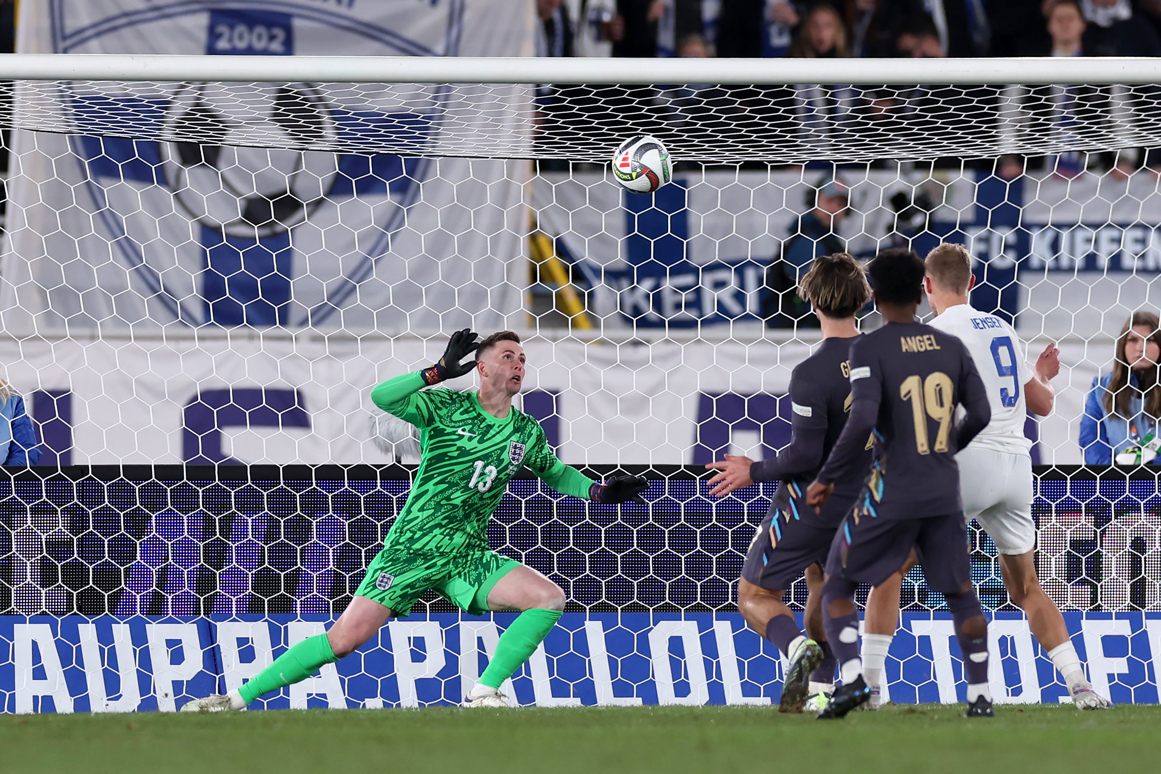 Finland could have equalised in a difficult start to the second half for England but Fredrik Jensen blazed over