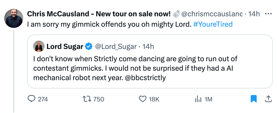 McCausland hit back at Lord Sugar for his comments