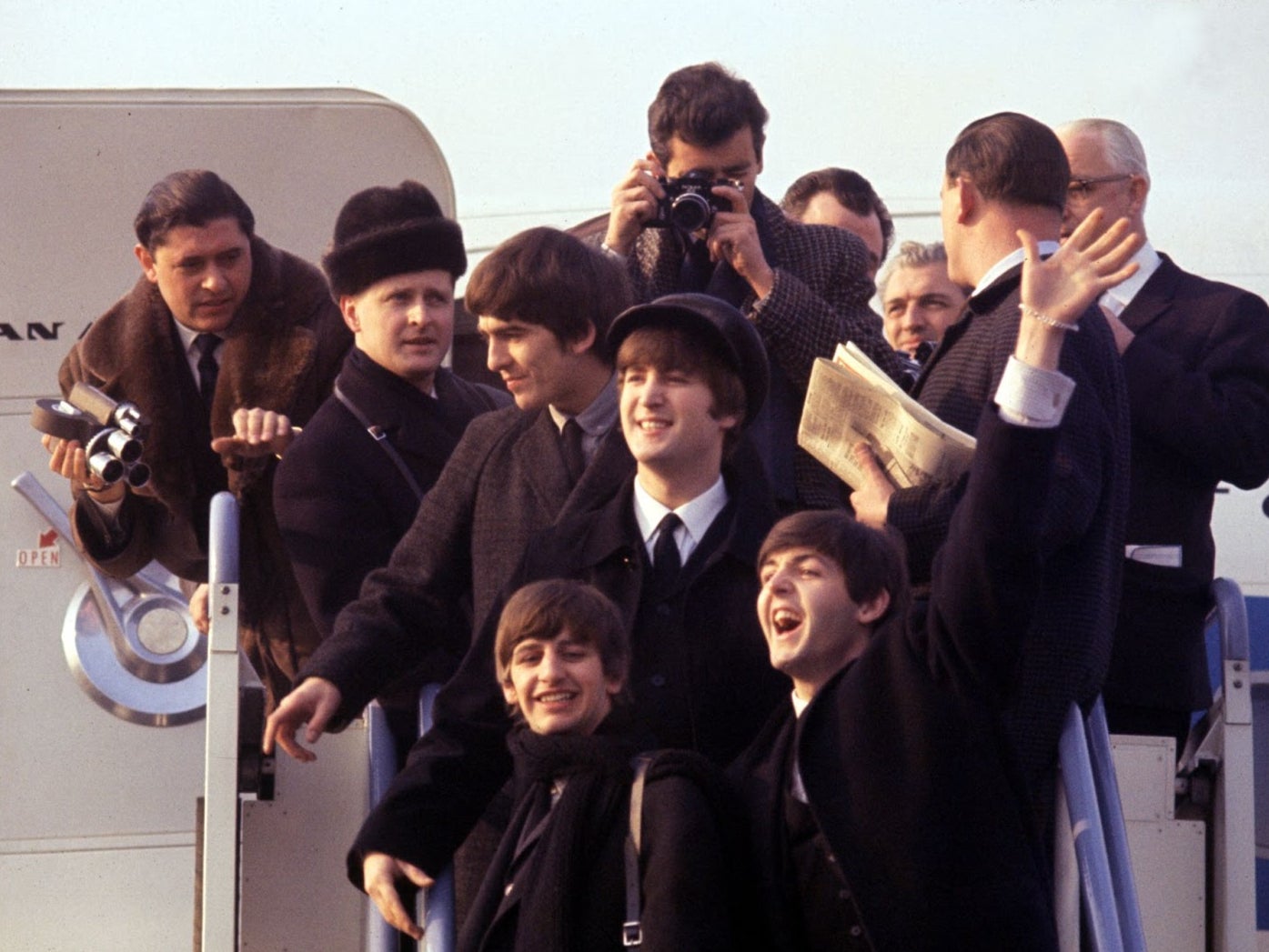 The Beatles arrive at Kennedy Airport in New York, 7 February 1964