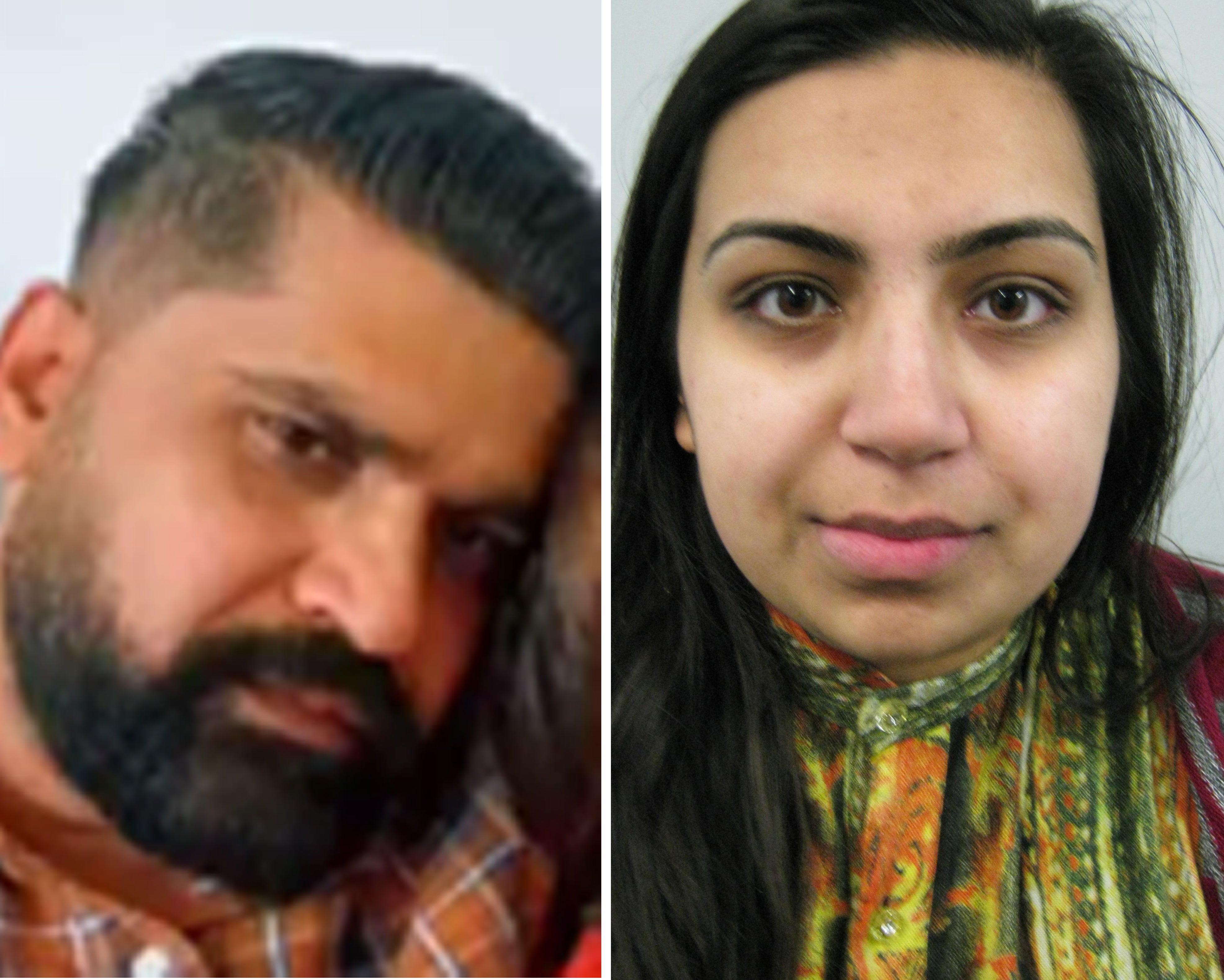 Sara’s father Urfan Sharif (left) and stepmother Beinash Batool (right) are accused of the 10-year-old’s murder alongside her uncle