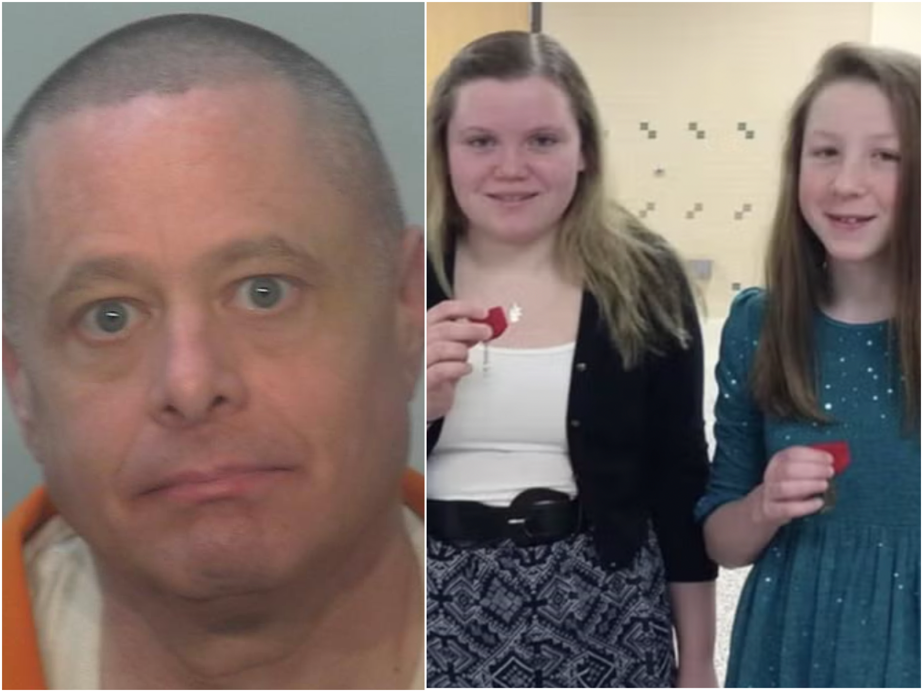 Allen is accused of murdering Abigail Williams (center) and Liberty German (right) in February 2017