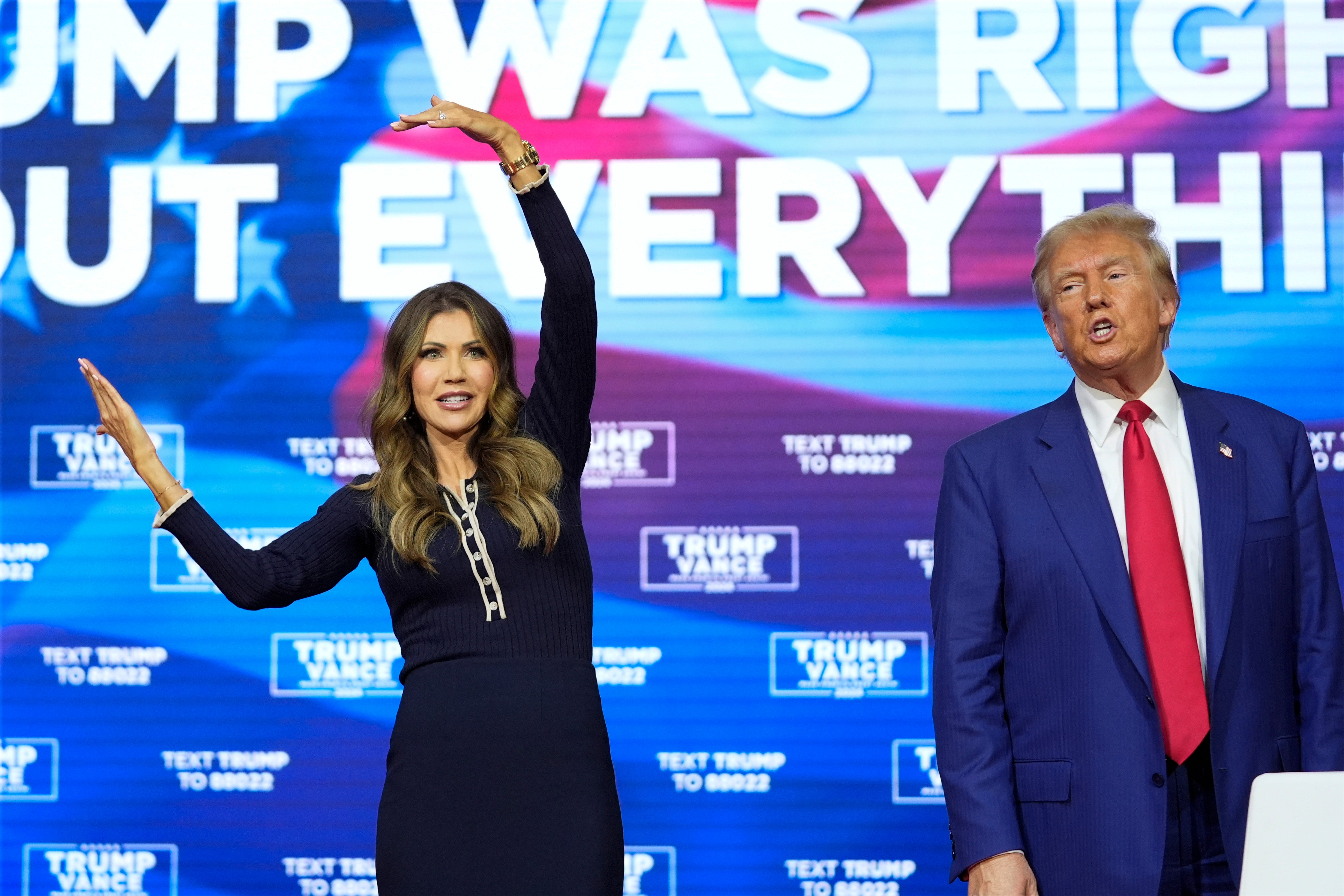 Trump danced alongside South Dakota Governor Kristi Noem for nearly 40 minutes at a town hall after he said he didn’t want to take any more questions