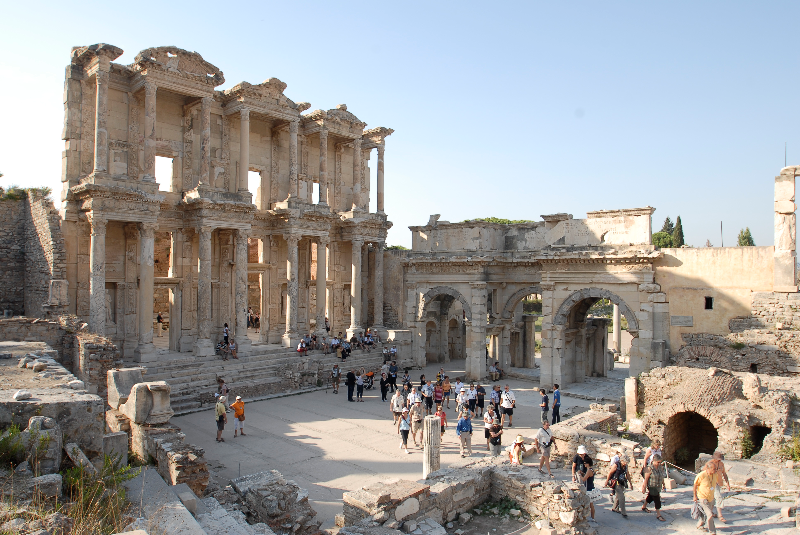 Ruins of a building in the ancient city of Ephesus