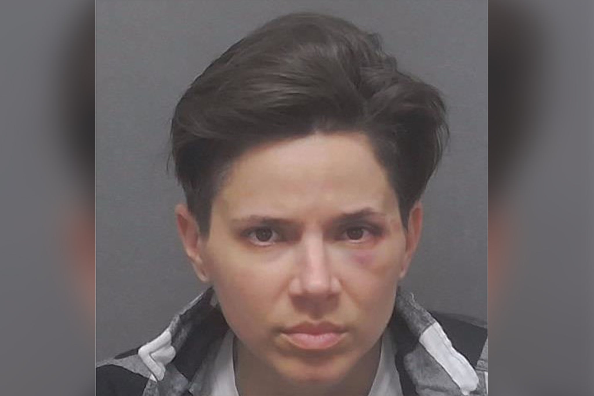 Jessica Rose Llanas, 34, pictured in mugshot, was arrested and charged at the scene of the crash, said officials