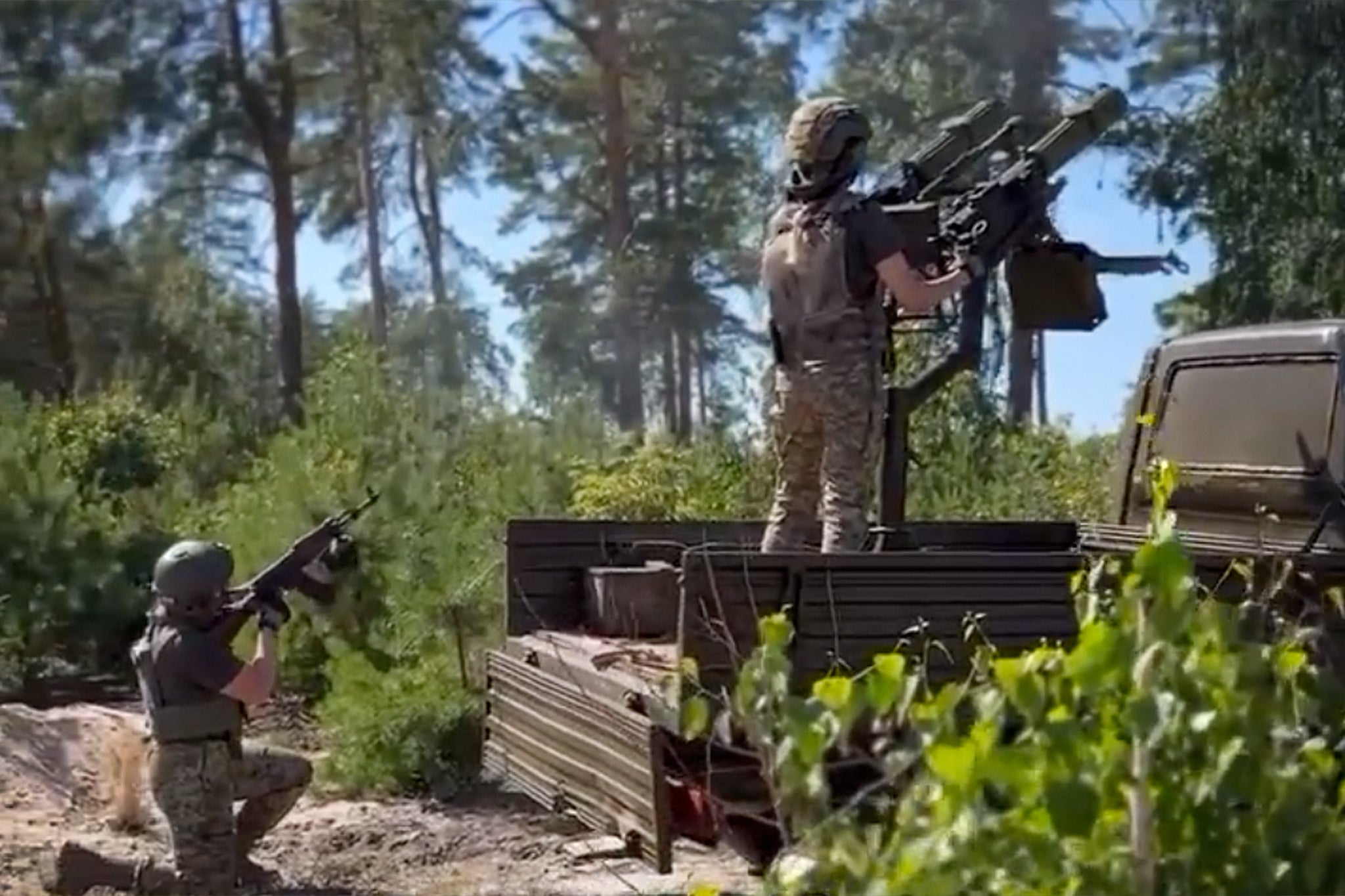 The volunteers’ commander explains he previously had 200 men working in mobile air defence units in the Bucha area