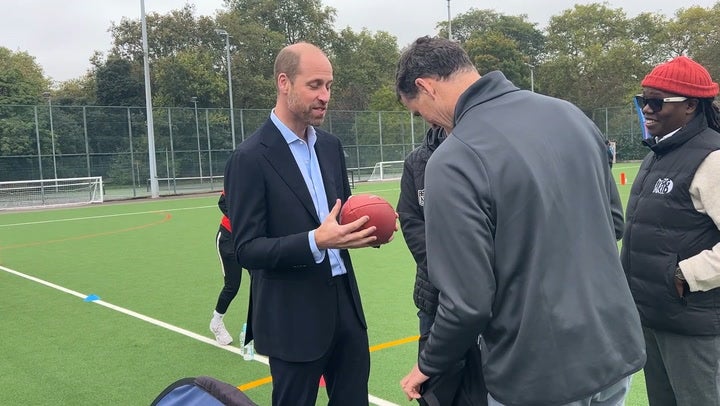 Prince William reveals his and Kate’s crucial parenting motto during a community football visit.