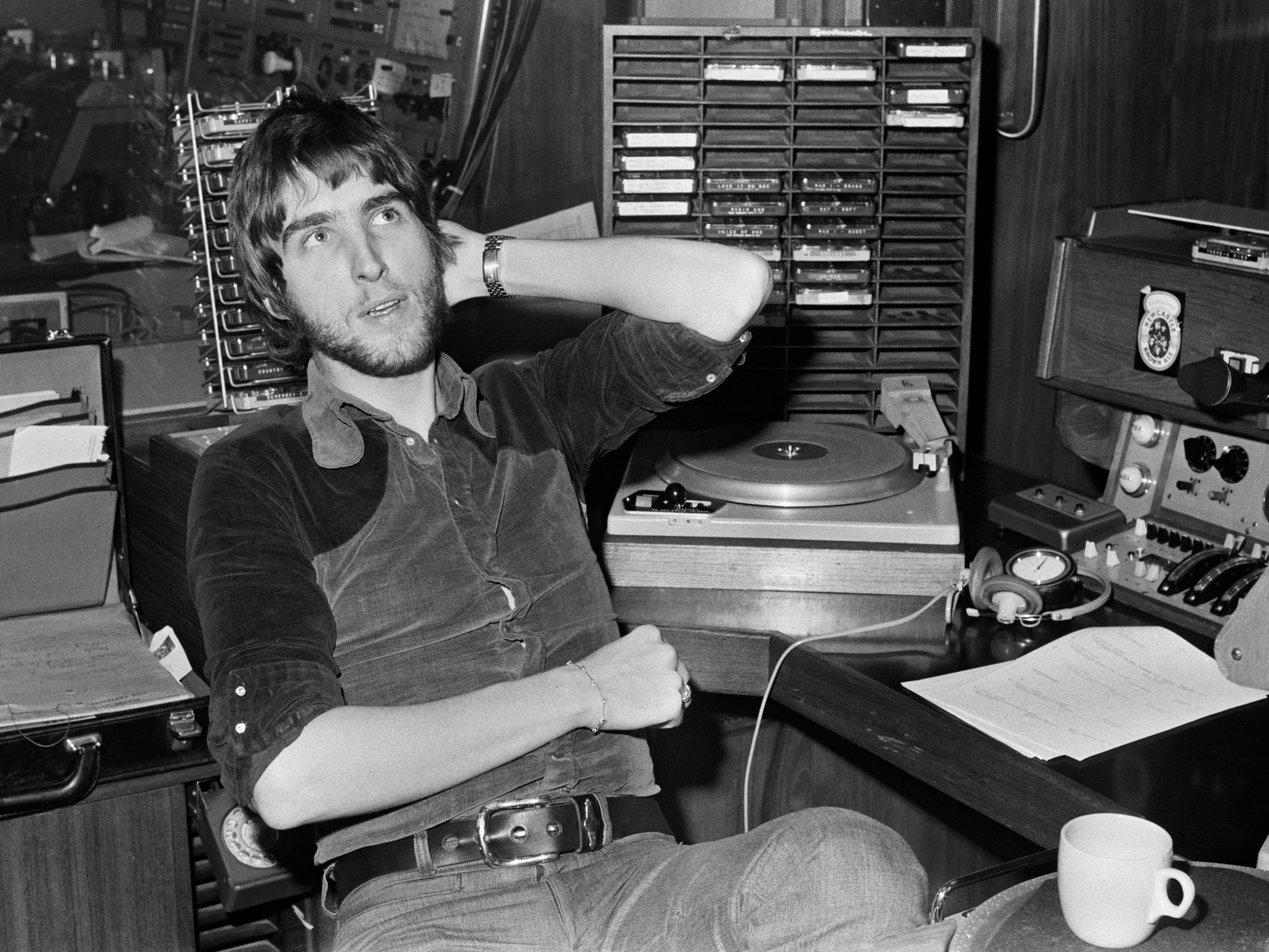 BBC DJ Johnnie Walker in a radio booth in November, 1971