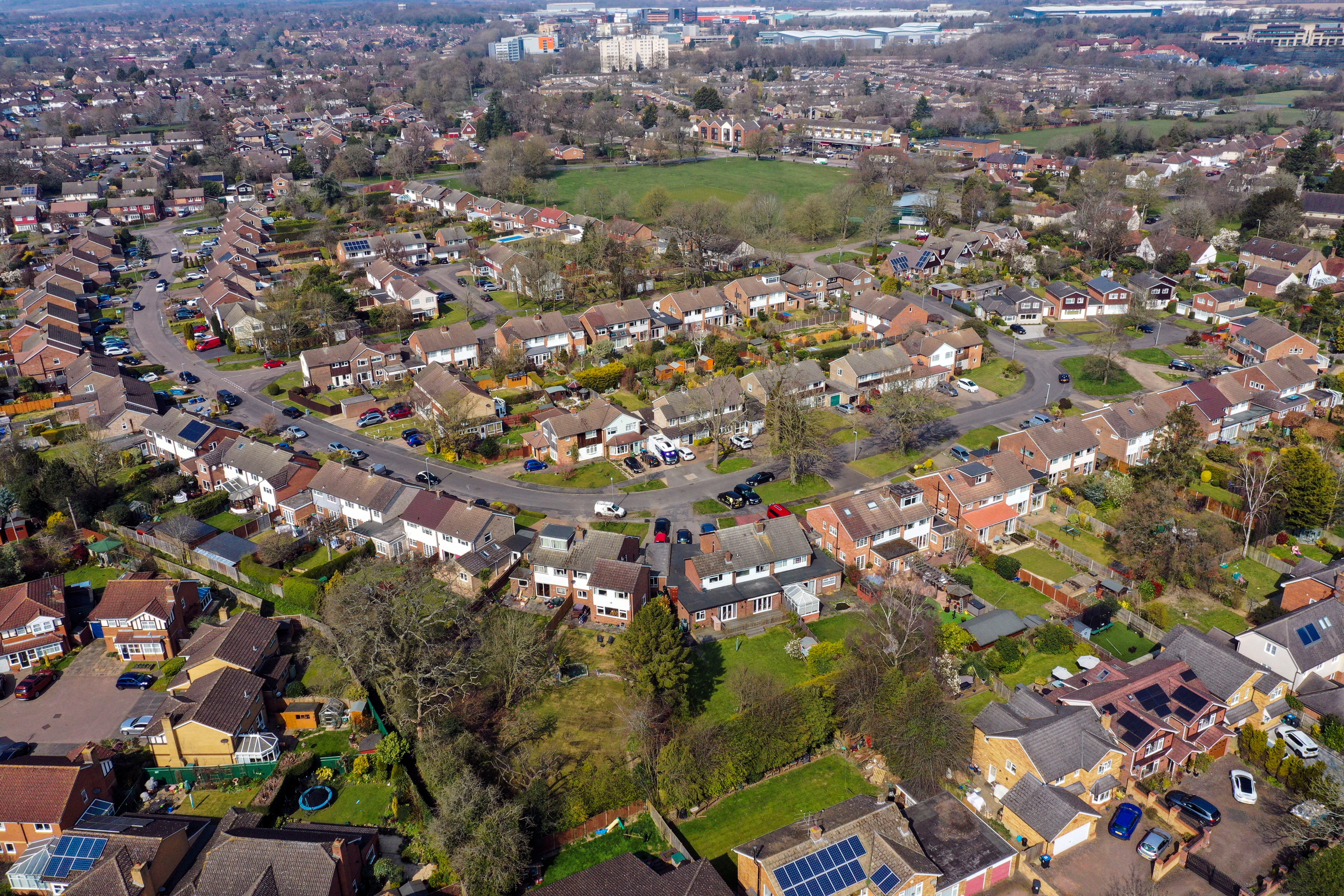 An aerial view of Leverstock Green, near Hemel Hempstead