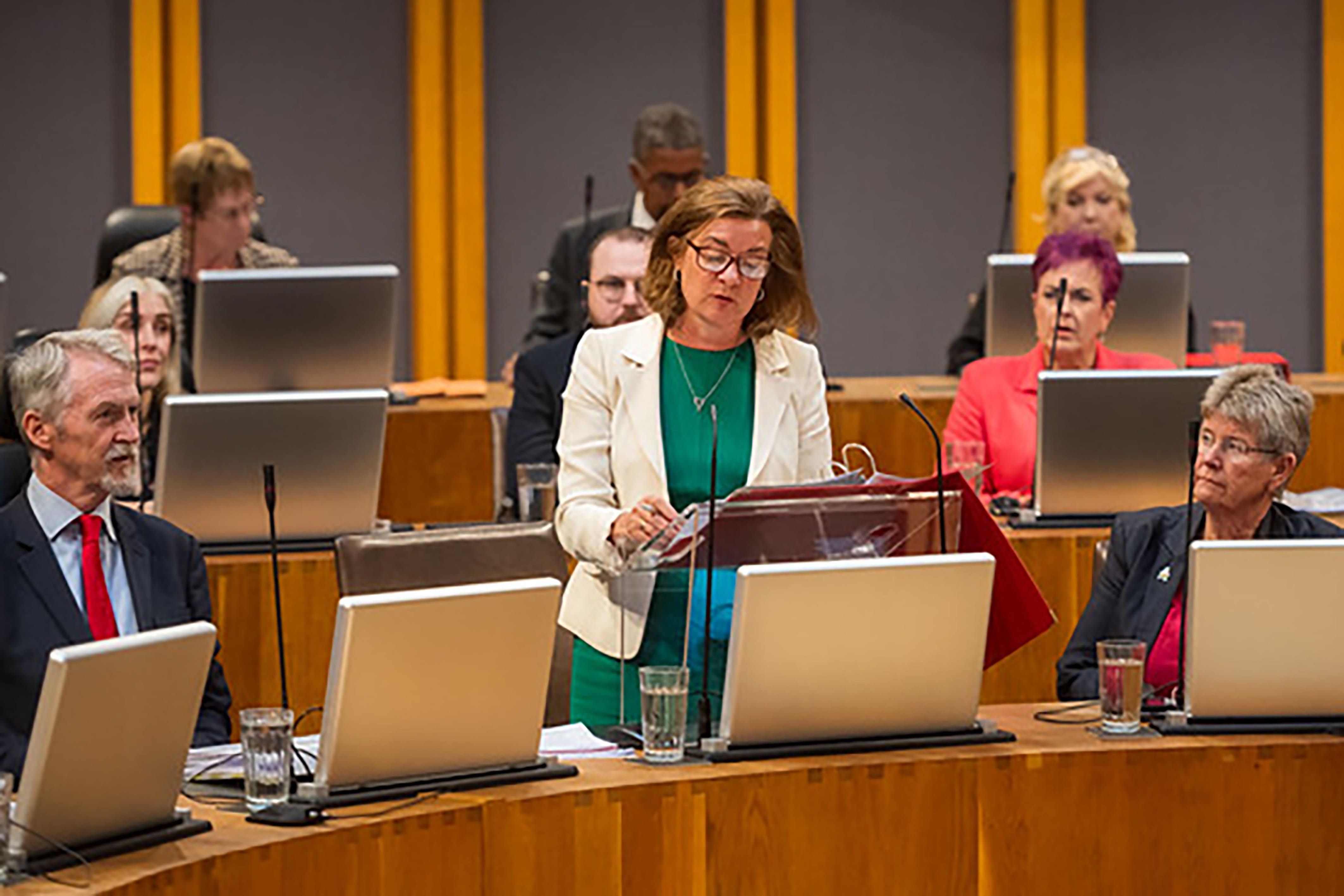 Eluned Morgan, the First Minister of Wales, has been accused of giving patients ‘false hope’ on plans for more cross-border cooperation on health (Senedd Commission/PA)