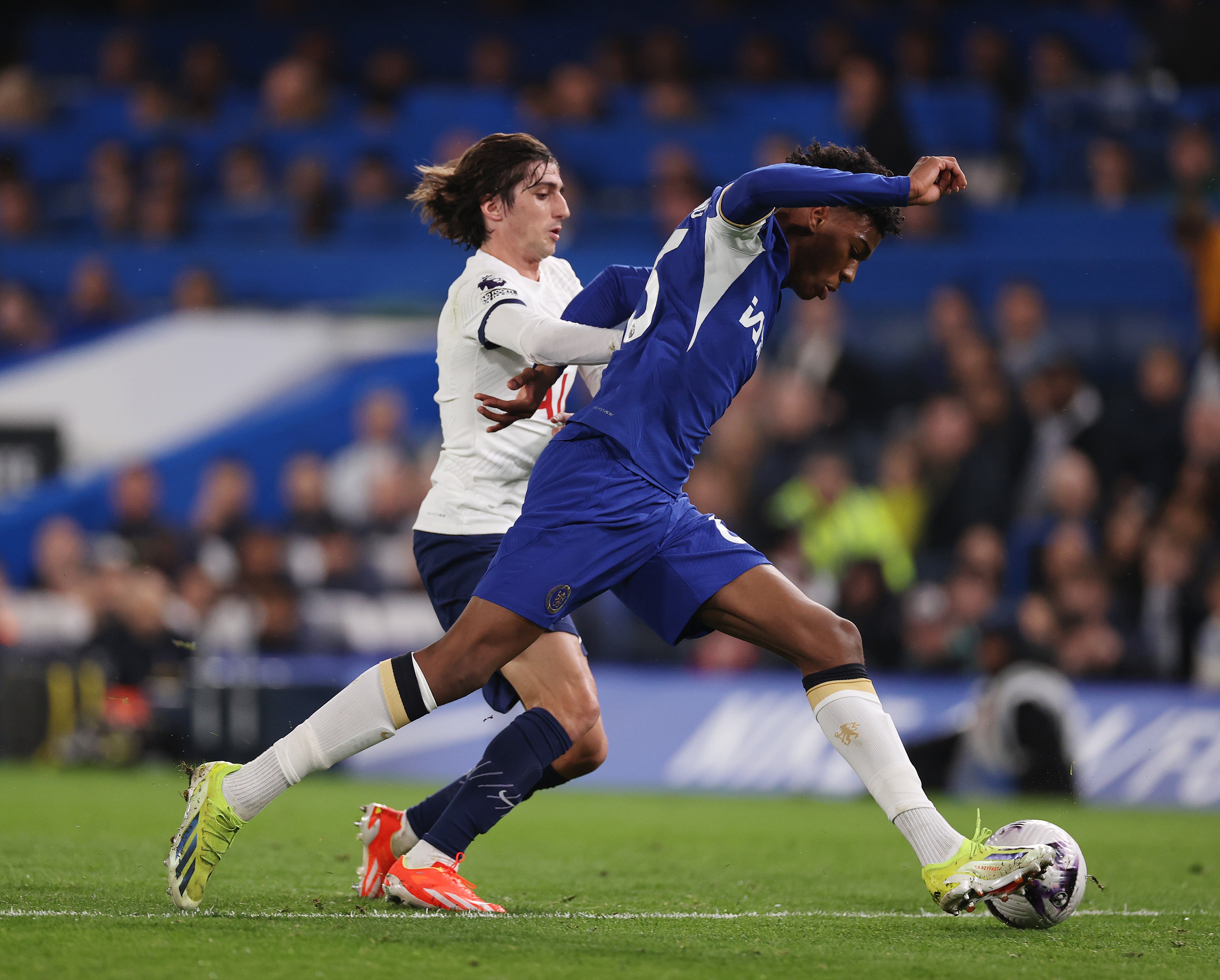 Joshua Acheampong in action on debut against Spurs last season