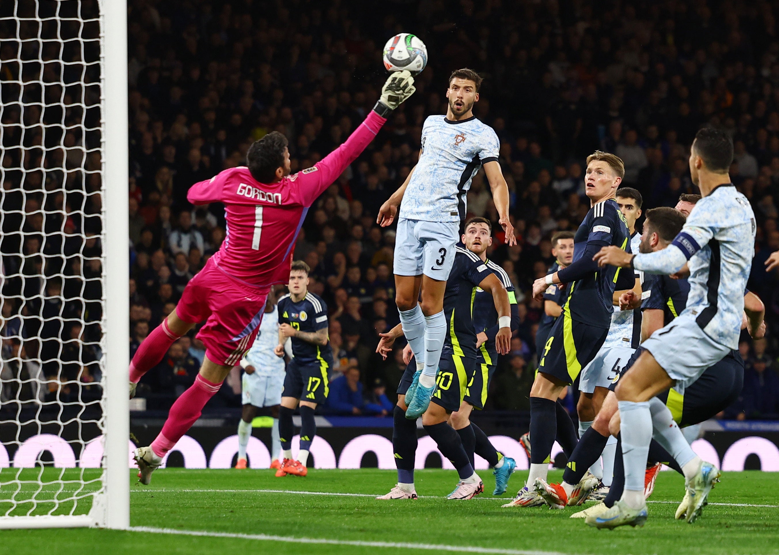 Gordon saved several important balls for Scotland