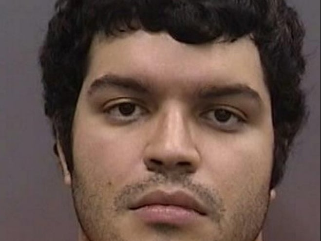 Giovanny Aldama Garcia, 23, has been arrested after officials found his dog abandoned on the side of the road in Florida as Hurricane Milton swept in