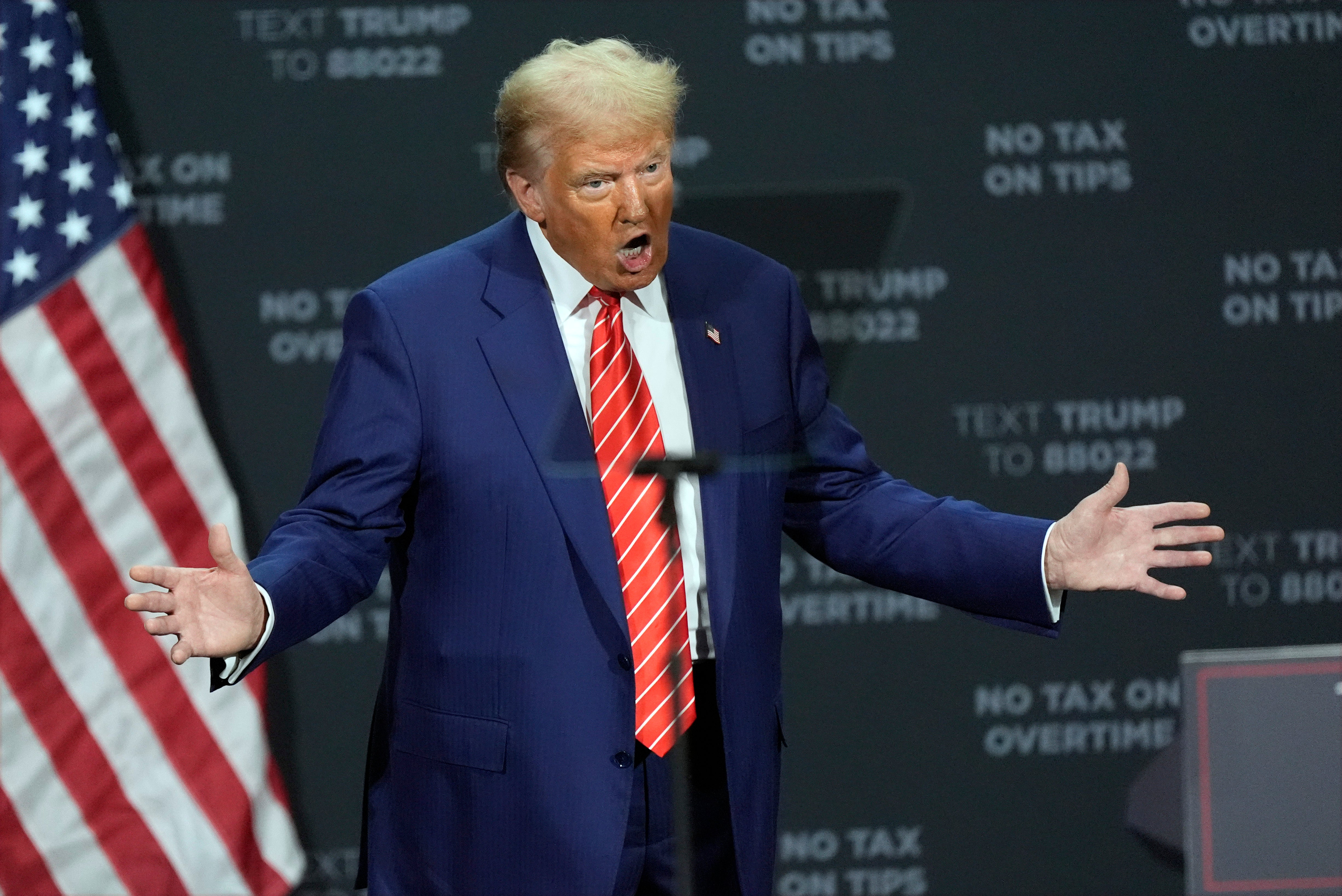 Trump’s rambling hour-long speech in Atlanta focused on immigration and Elon Musk more than detailed plans to bring down inflation