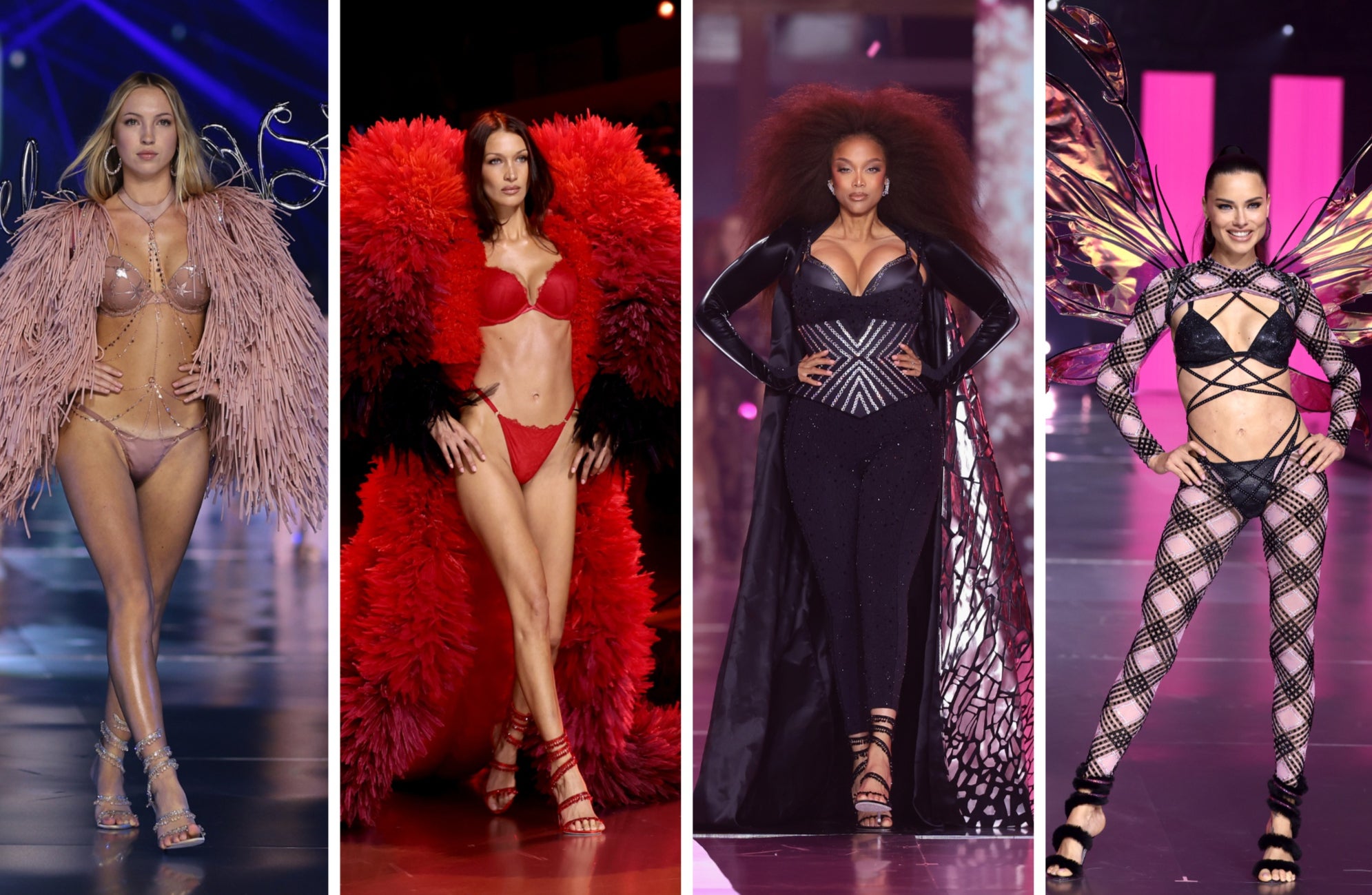 Lila Moss, Bella Hadid, Tyra Banks, and Adriana Lama walk the runway