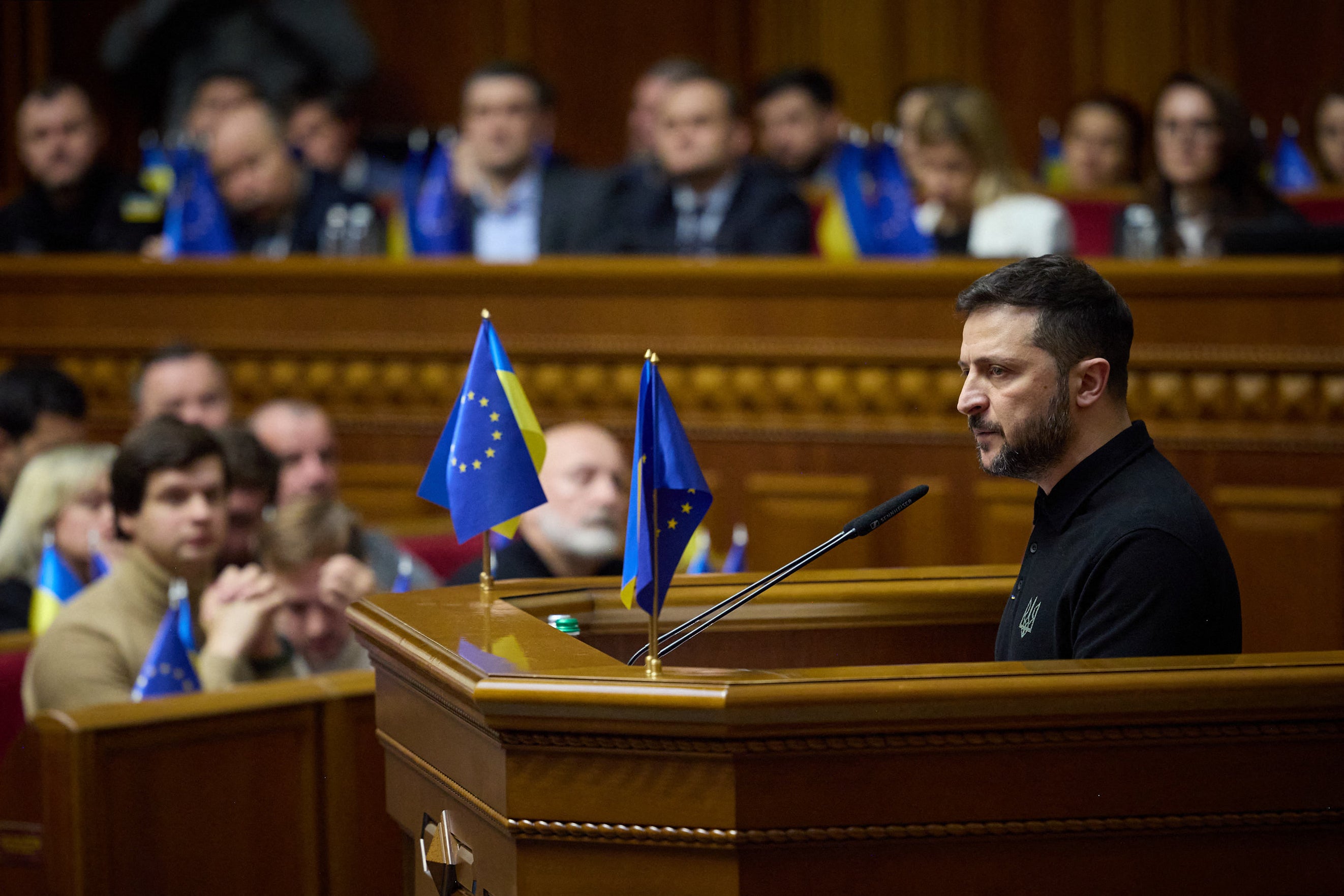 Zelensky spoke to the Ukrainian parliament on Wednesday morning