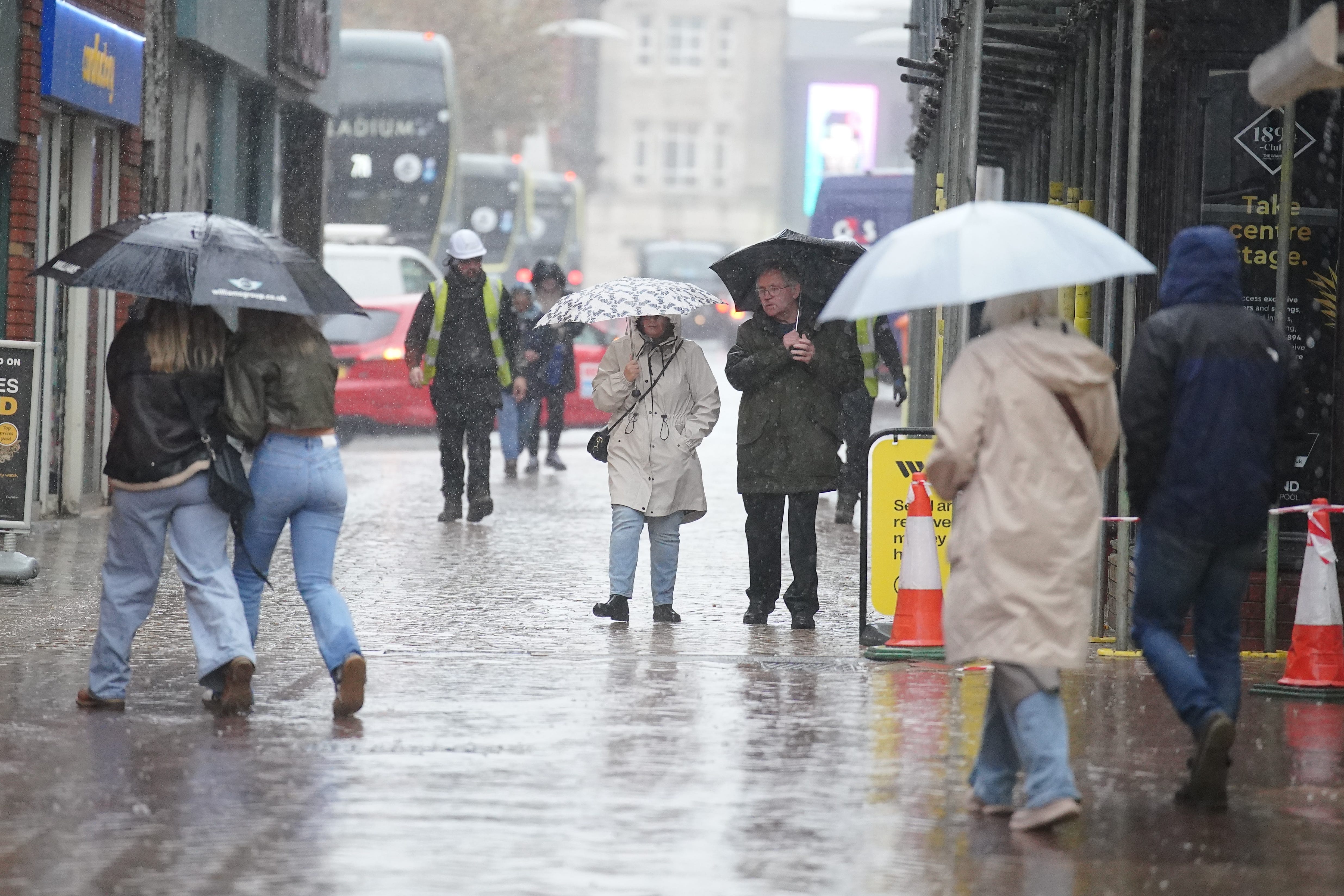 With heavy rain battering parts of the UK on Wednesday, a further warning of strong winds has been issued for Sunday and Monday