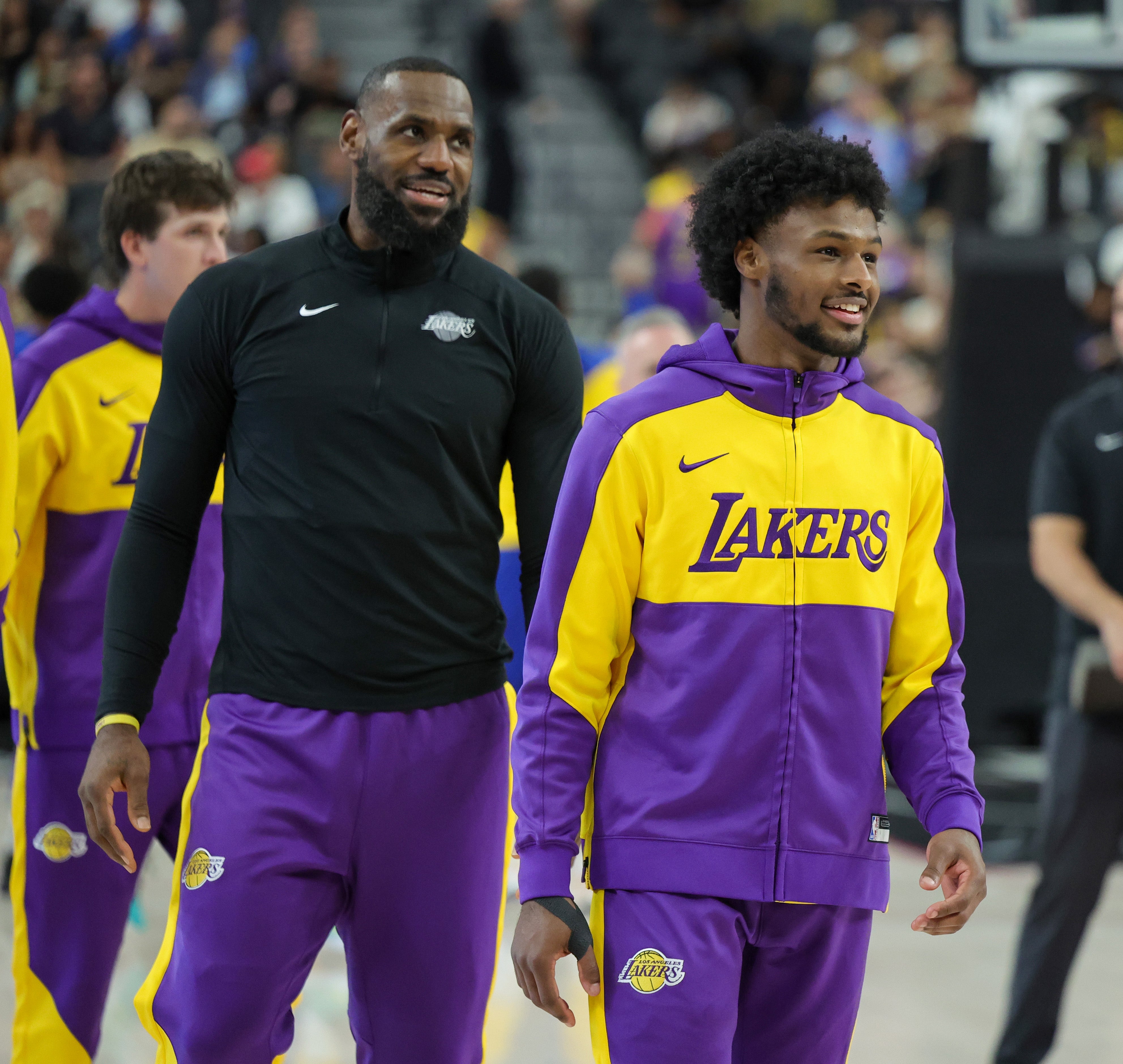 LeBron James and Bronny James made history this year as the first father-son duo to play on the same NBA team