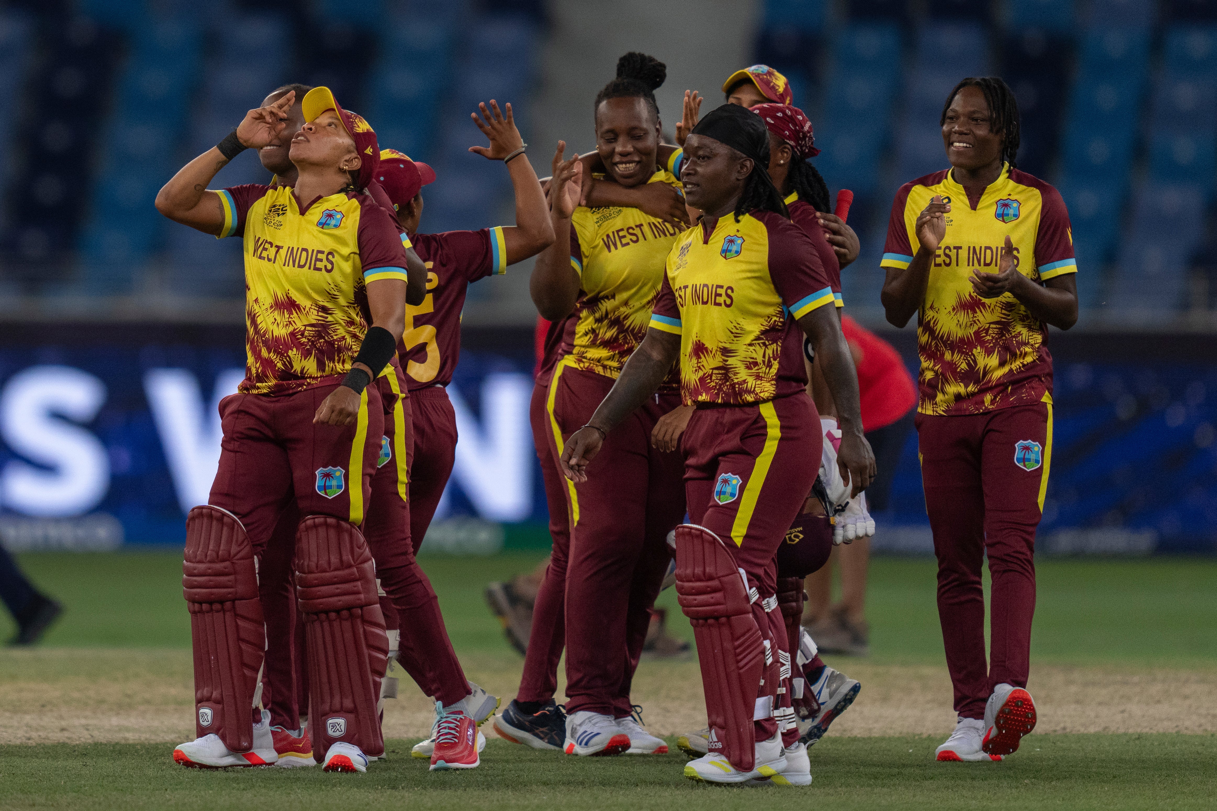 The West Indies celebrate their victory