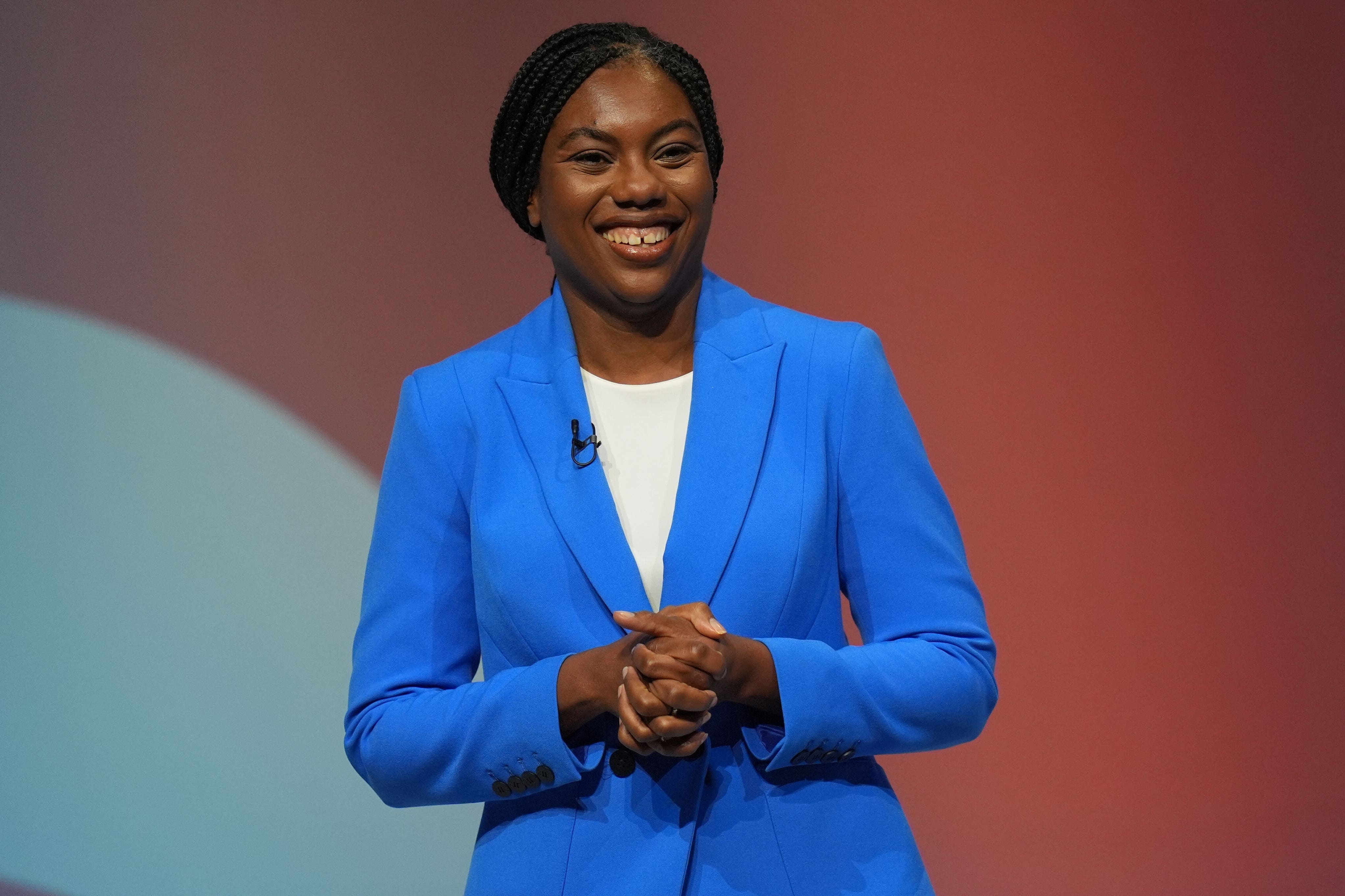 Conservative Party leadership candidate Kemi Badenoch has insisted that she is working hard and told members ‘I think we are going to do this’ (Jacob King/PA)