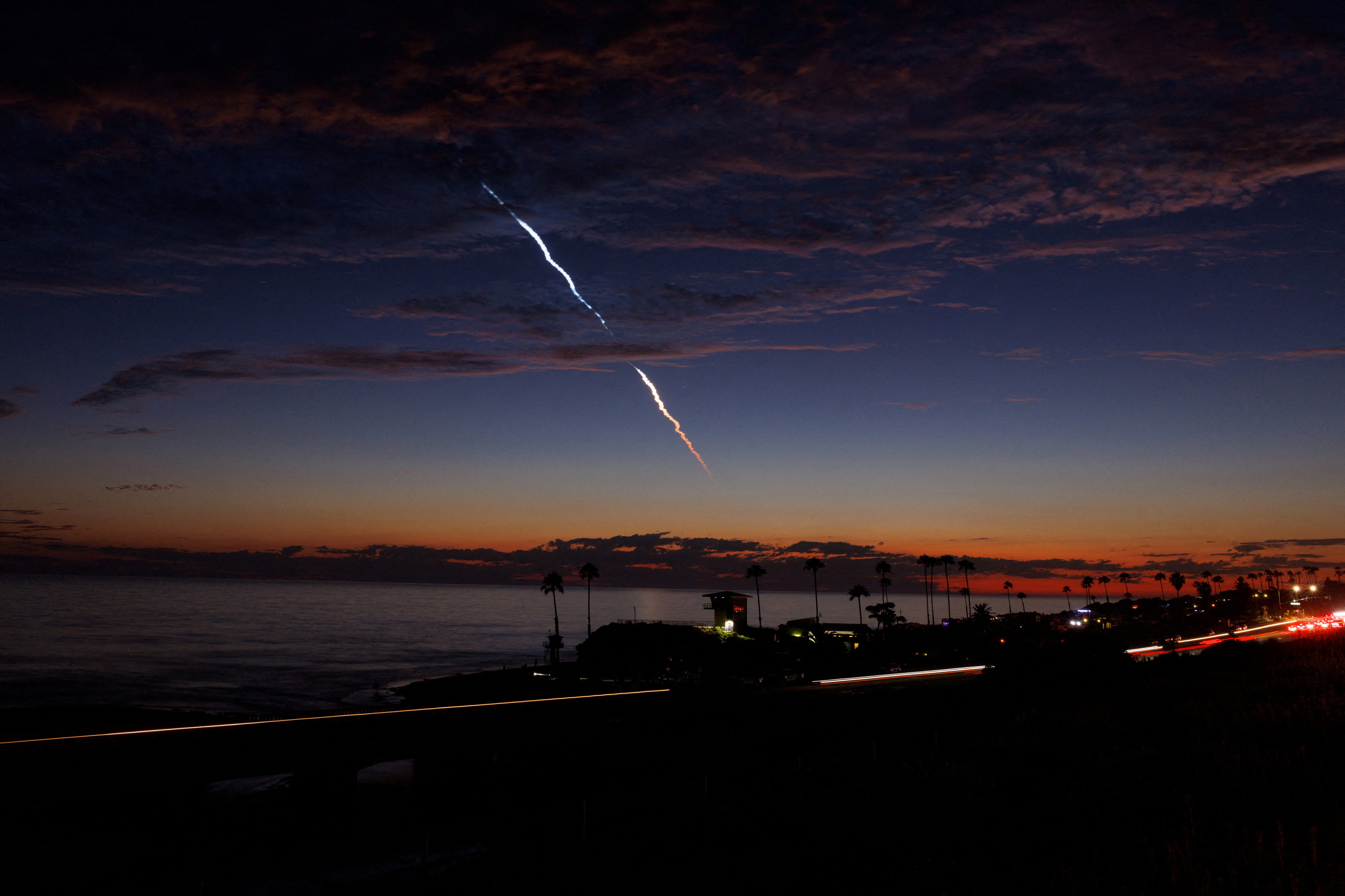 A SpaceX Falcon 9 rocket launches from Space Launch Complex at Vandenberg Space Force Base in California last June. SpaceX says its rocket launches are consistent with coastal resource protection.