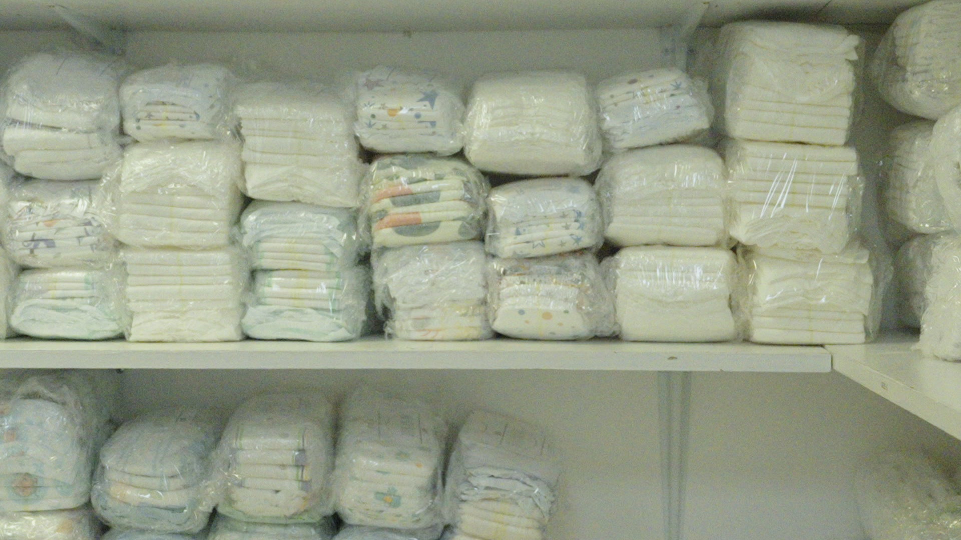 A crisis pregnancy center diaper closet