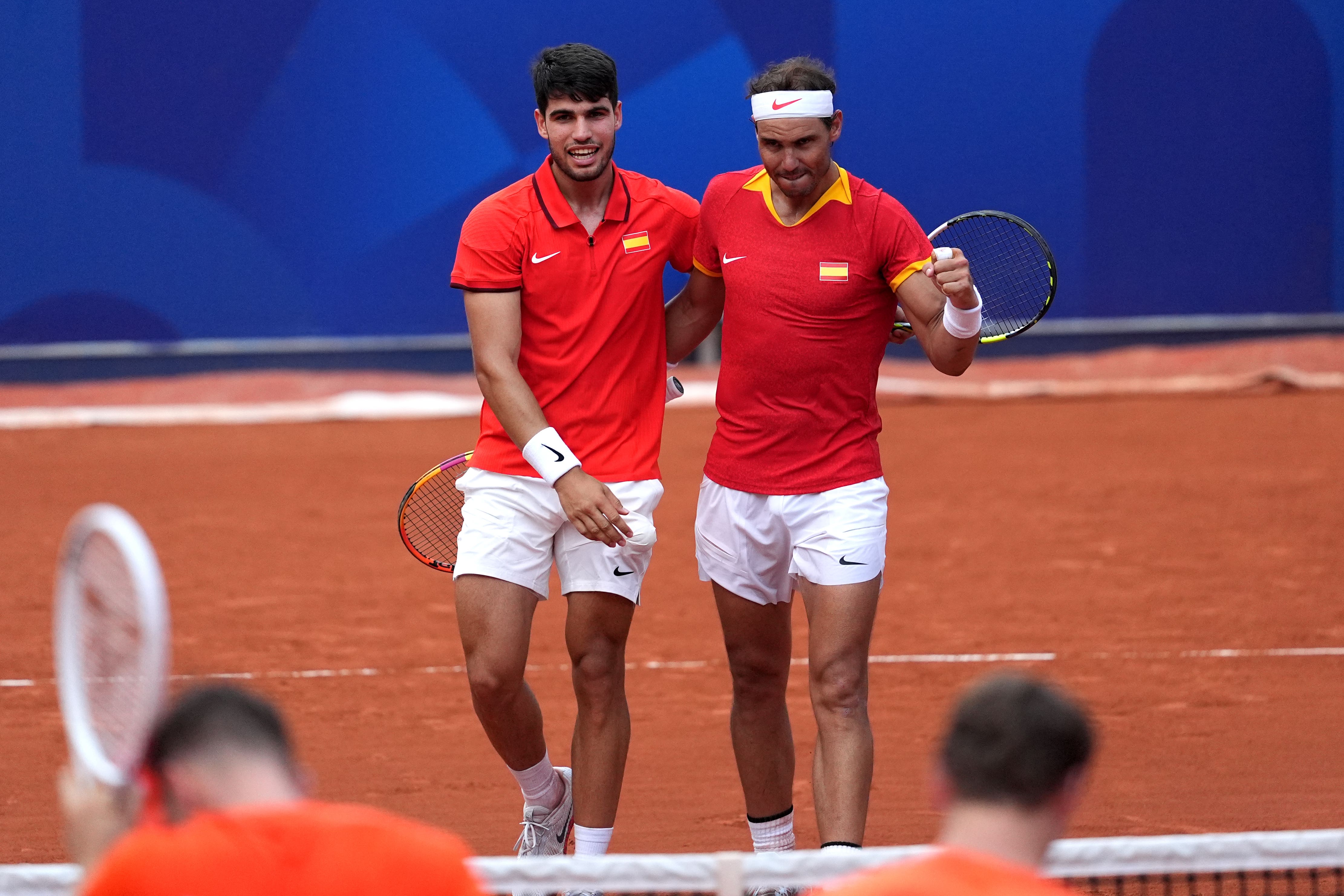 Carlos Alcaraz and Rafael Nadal will face off in the 6 Kings Slam on Thursday (Martin Rickett/PA)