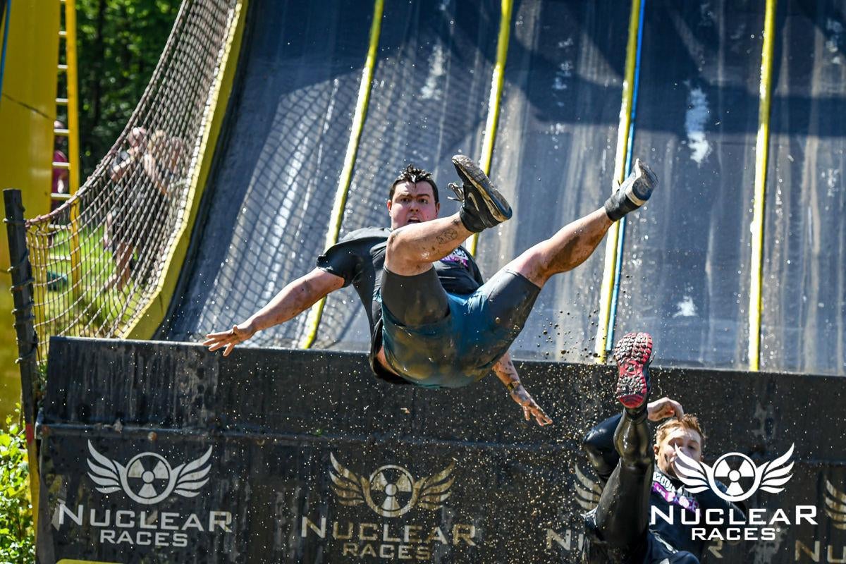 An action shot of Ben Collins during one of the Nuclear Races