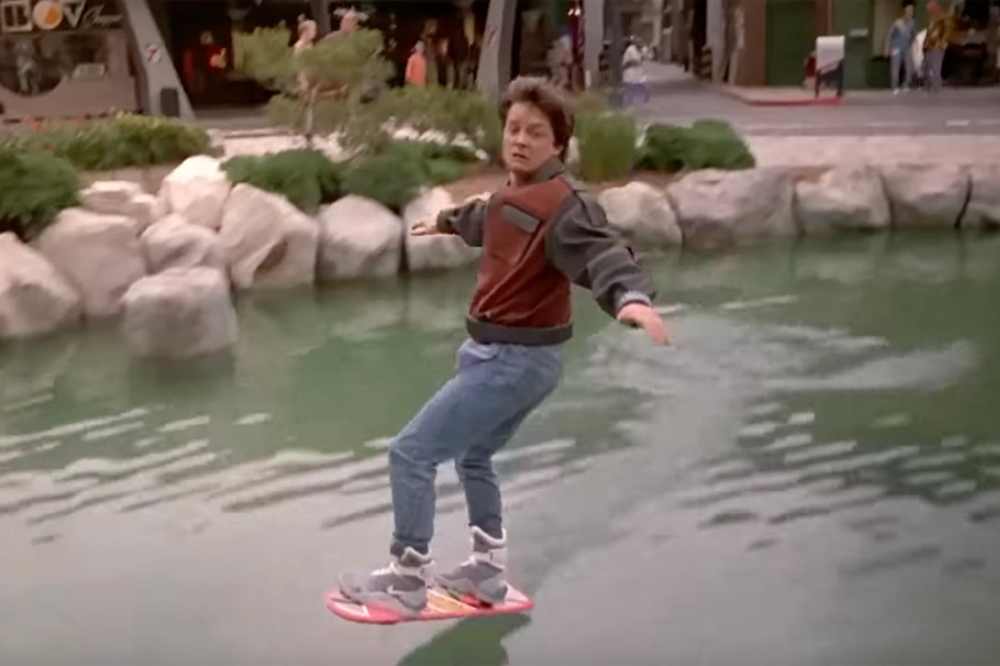 Michael J Fox as teen skateboarder Marty McFly