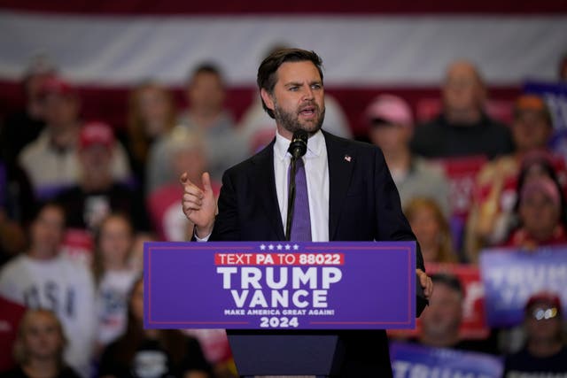 <p>JD Vance finally answered the question at a campaign event in Williamsport, Pennsylvania </p>