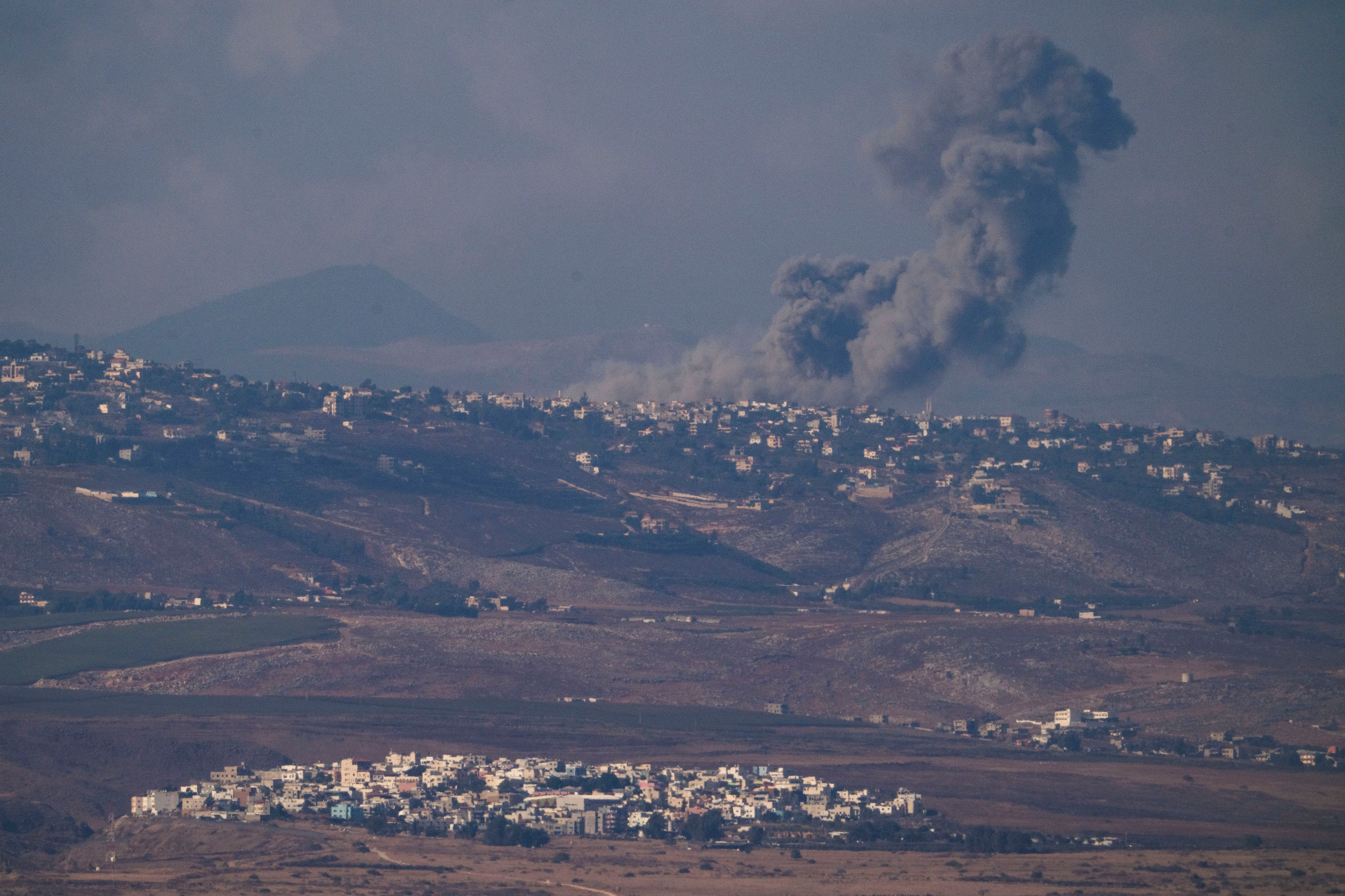 Smoke rises following Israeli bombardment in southern Lebanon as seen from northern Israel