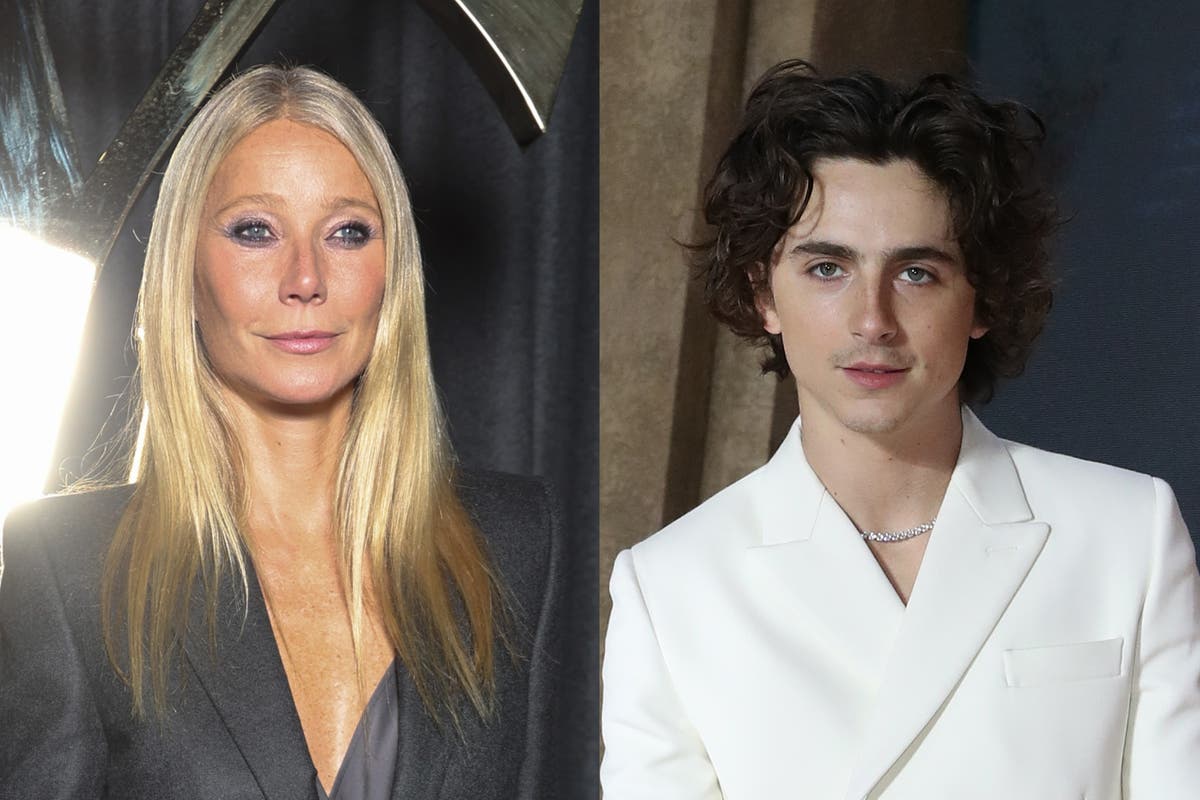 Gwyneth Paltrow and Timothe Chalamet share a passionate kiss on the set of a new movie