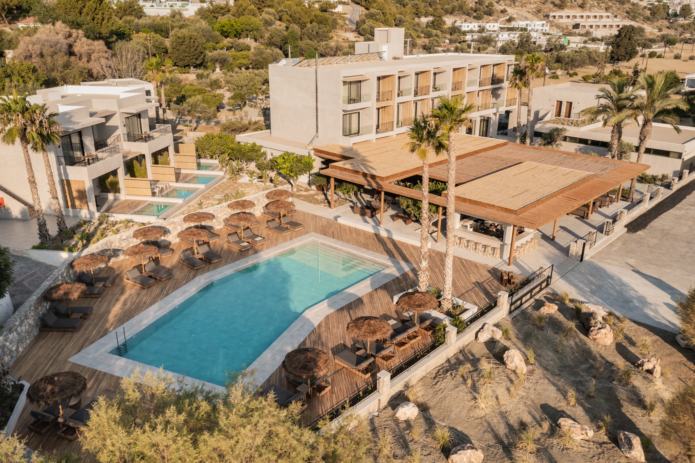 The peaceful surroundings at Lindos Aqua Terra offers guests undisturbed relaxation