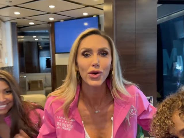 <p>Lara Trump lip-syncs to Taylor Swift’s “22” in new campaign video - which has drawn strong reactions on social media </p>