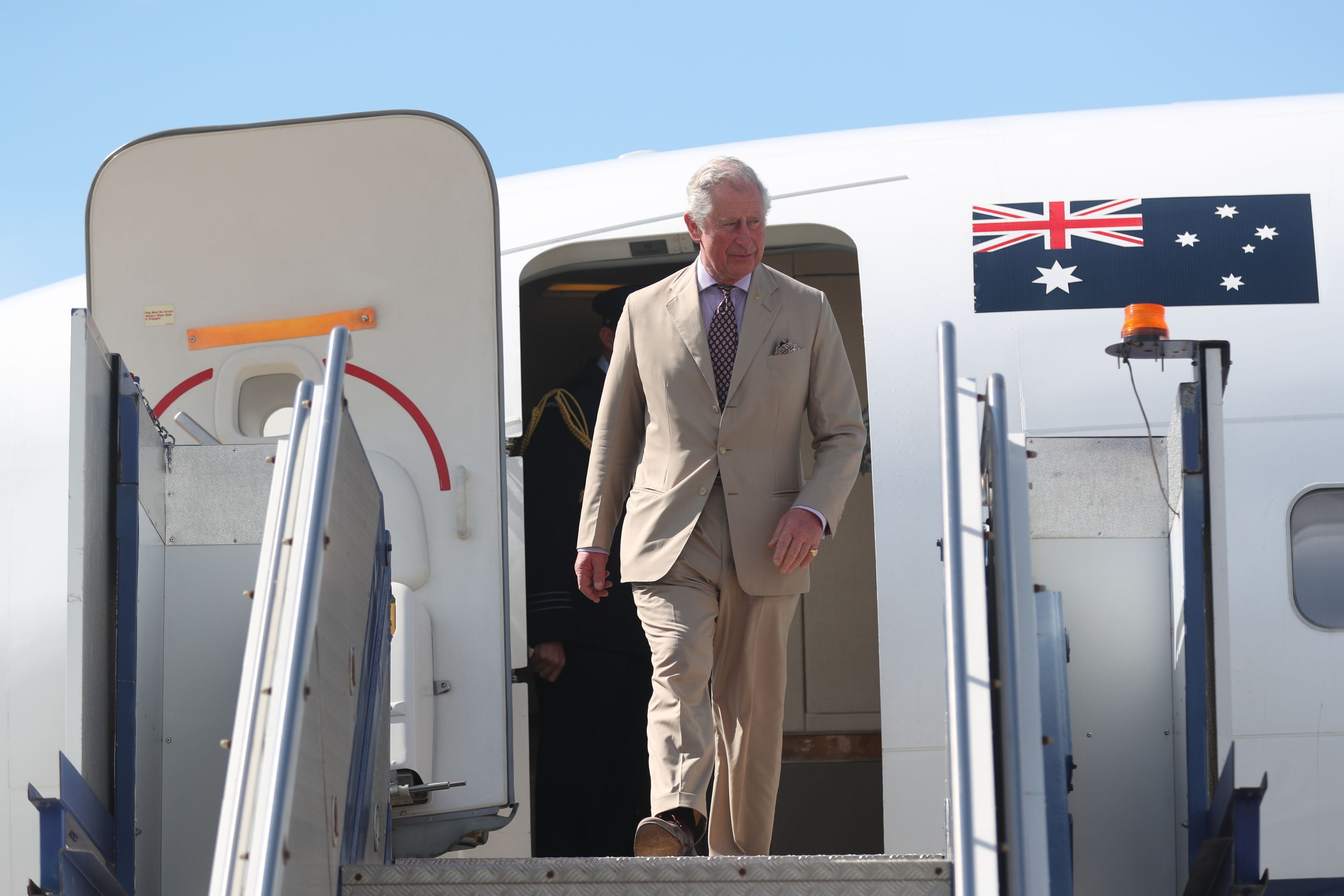 Charles arriving in Darwin during a visit to Australia in 2018 (PA)