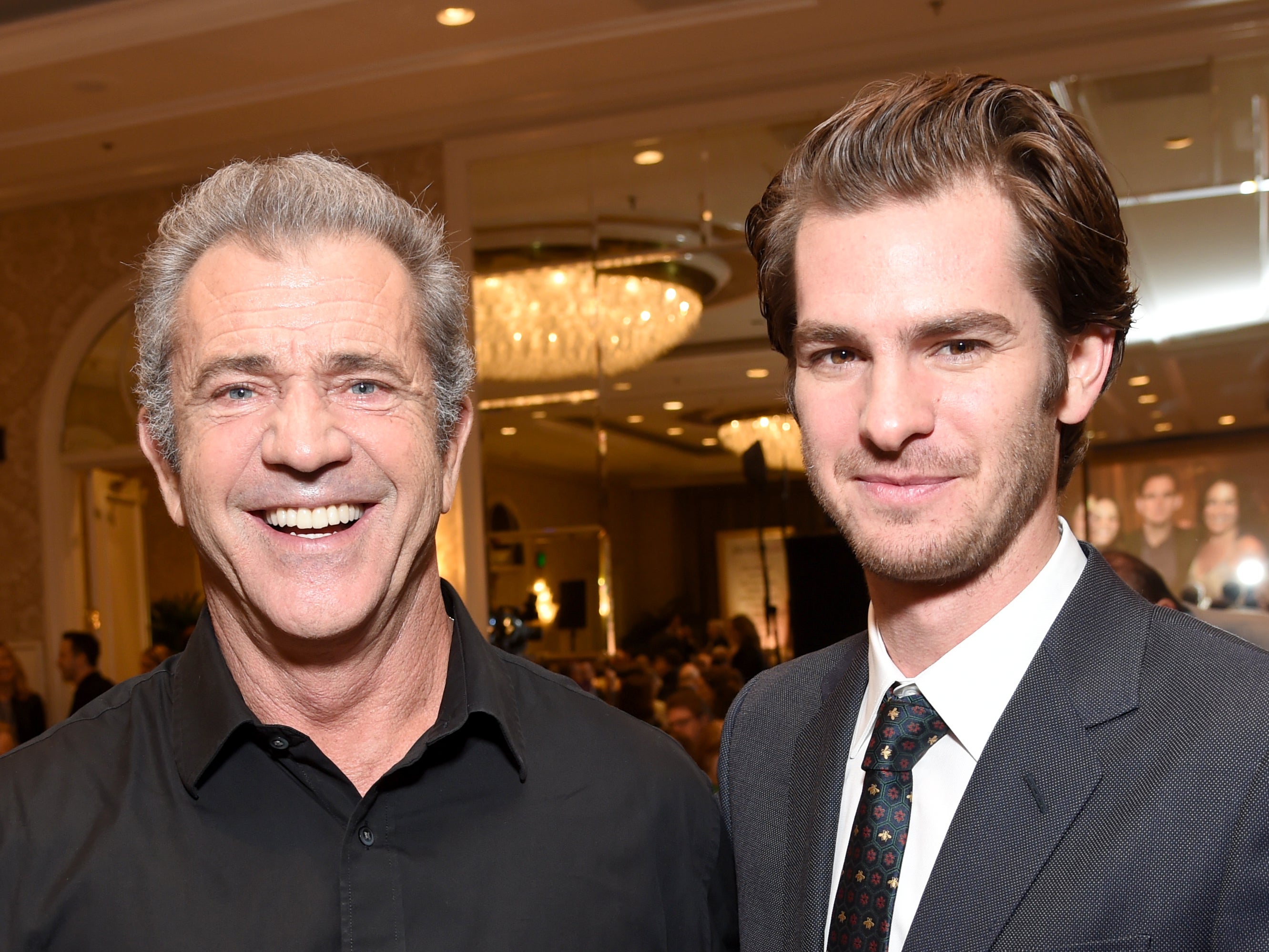 Actor/director Mel Gibson and actor Andrew Garfield on January 6, 2017 in Los Angeles, California