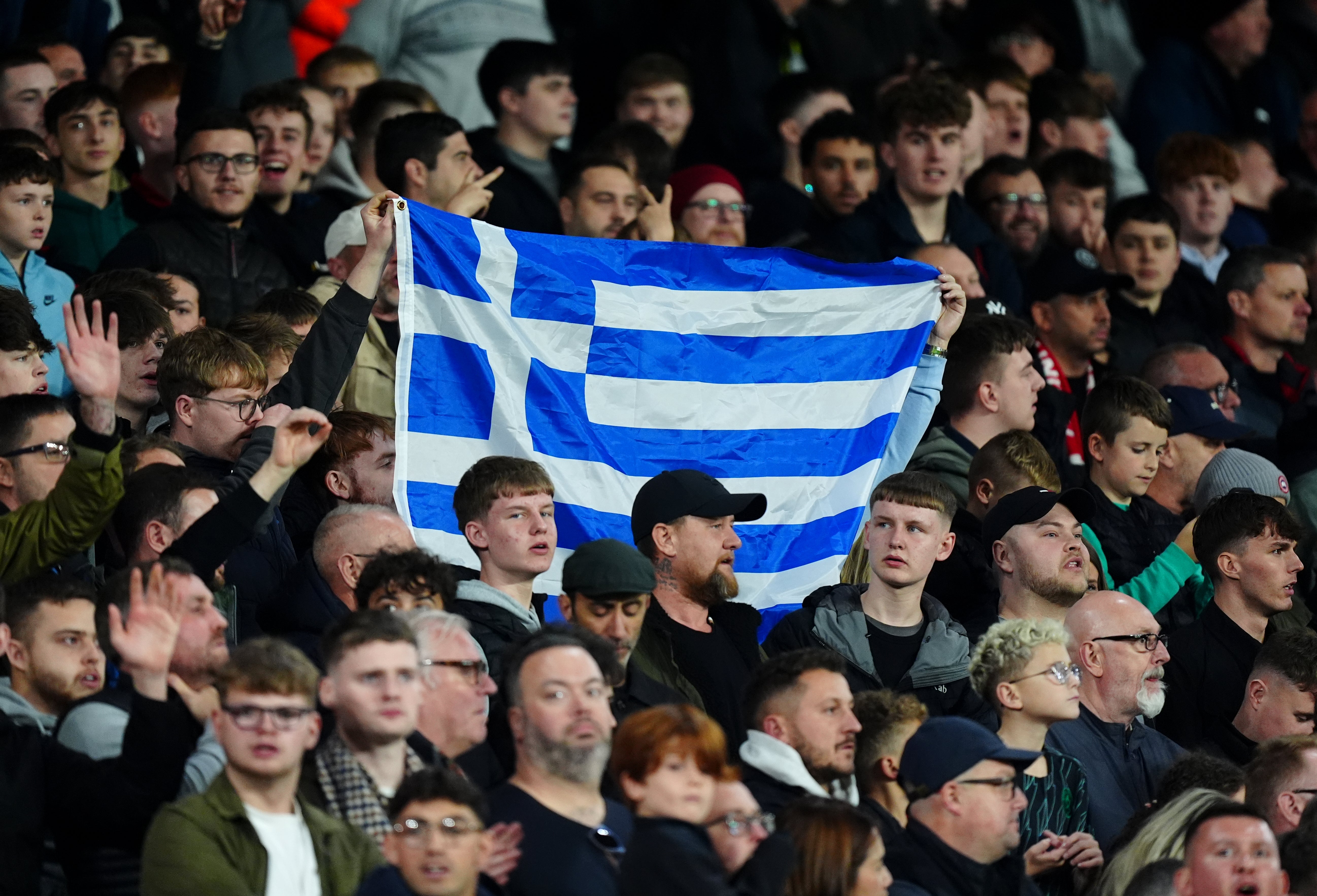 Greece flags were also peppered throughout the Sheffield United section of the crowd