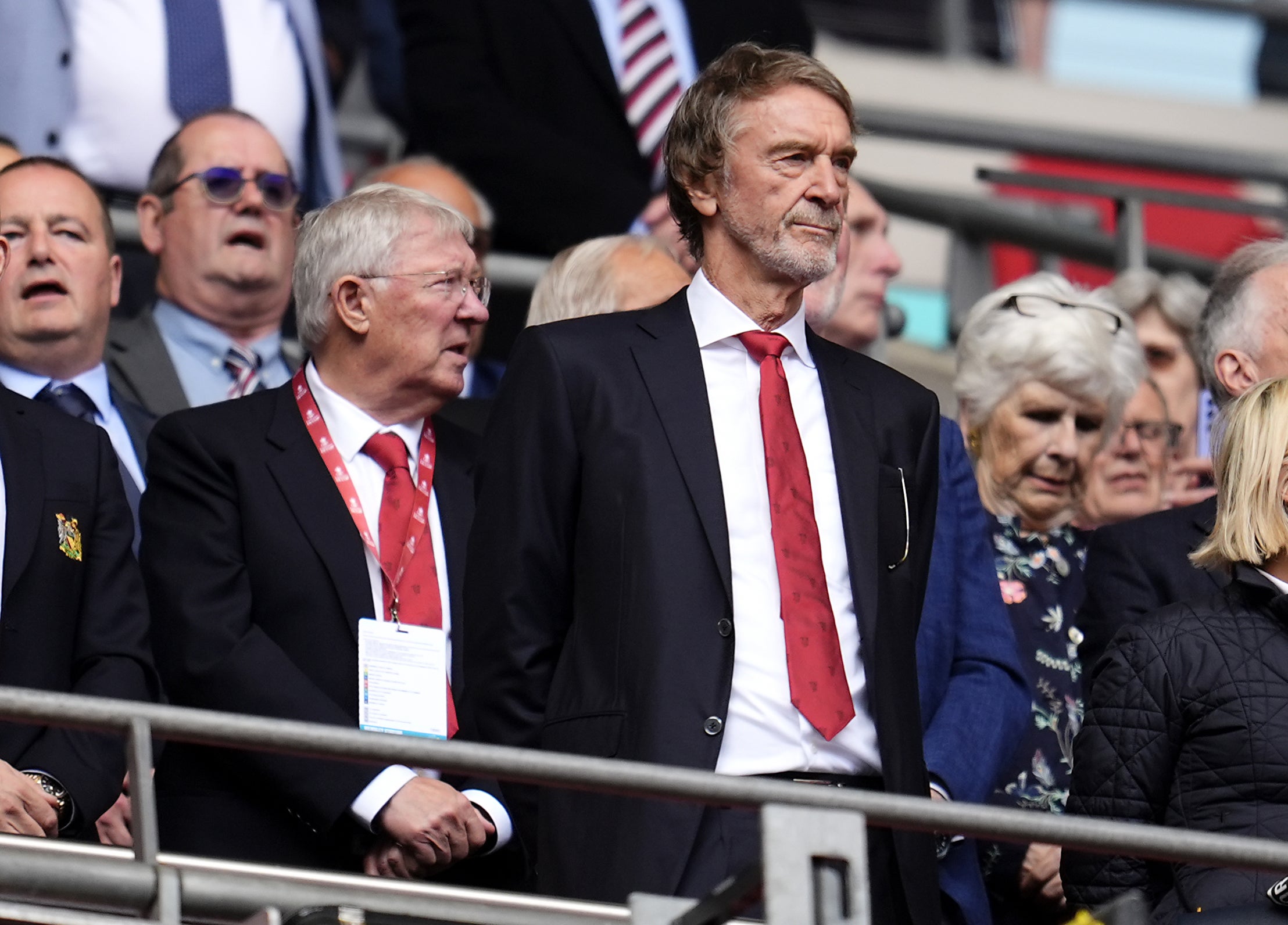 Sir Alex Ferguson (left) alongside Manchester United co-owner Sir Jim Ratcliffe (Nick Potts/PA).