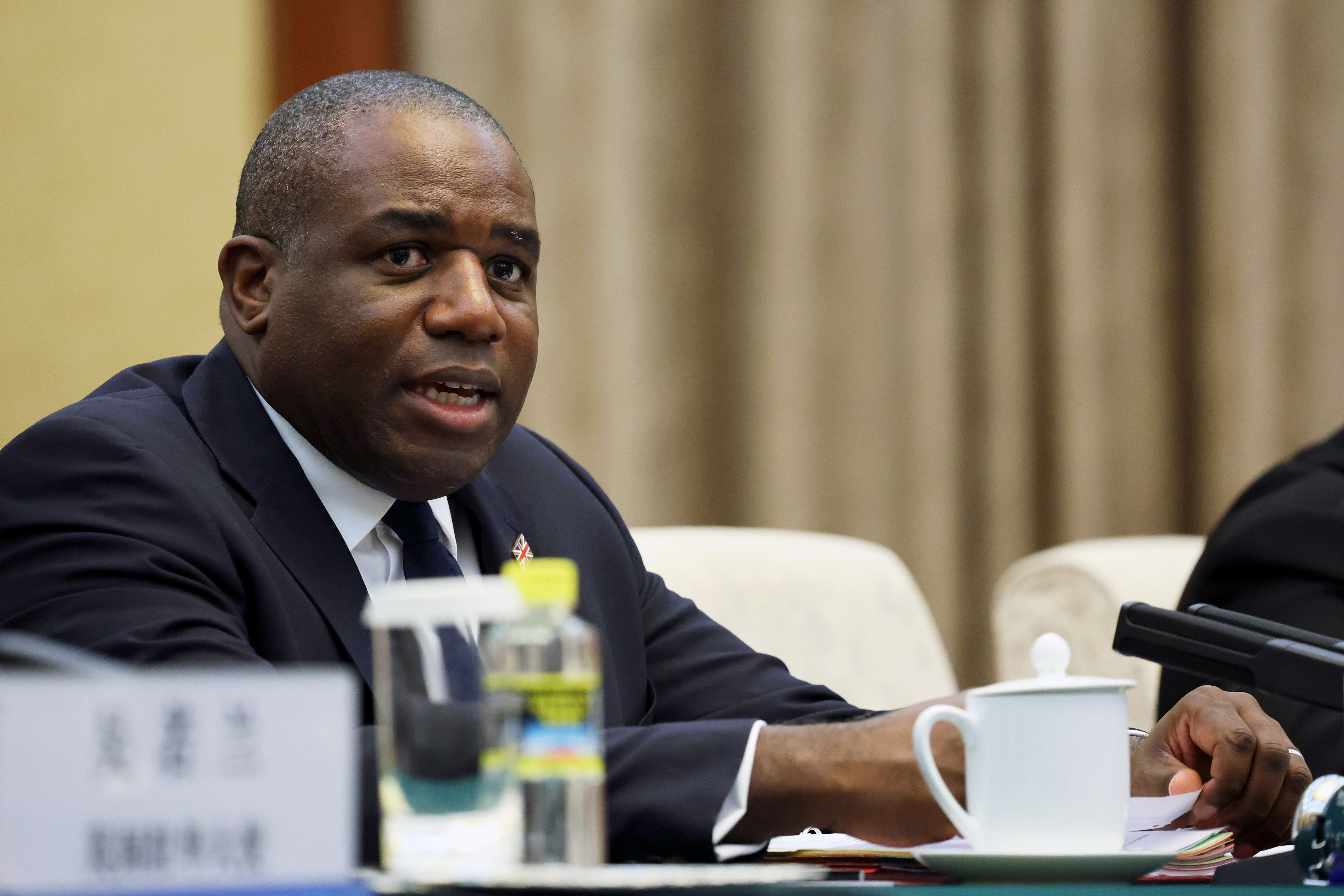 David Lammy said he had raised ‘challenging’ issues in discussions with Chinese ministers as he called for ‘more diplomacy’ (Florence Lo/Pool Photos via AP)