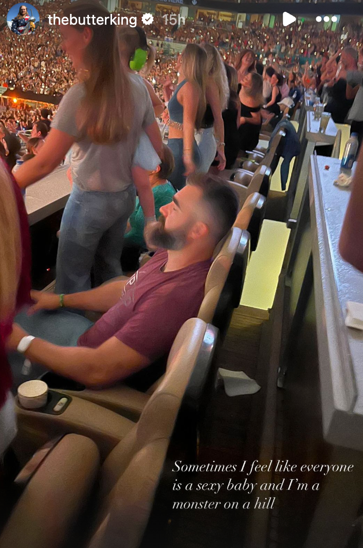 Jason Kelce seemingly falls sleep during the Eras tour