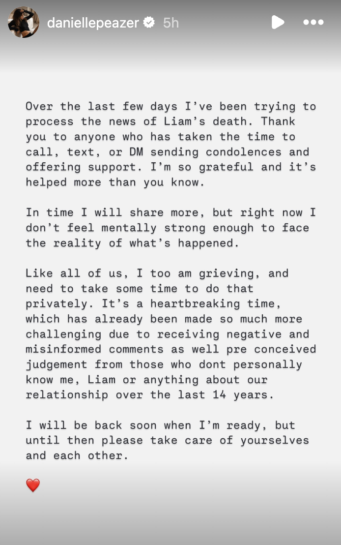 Peazer’s heartbreaking Instagram statement