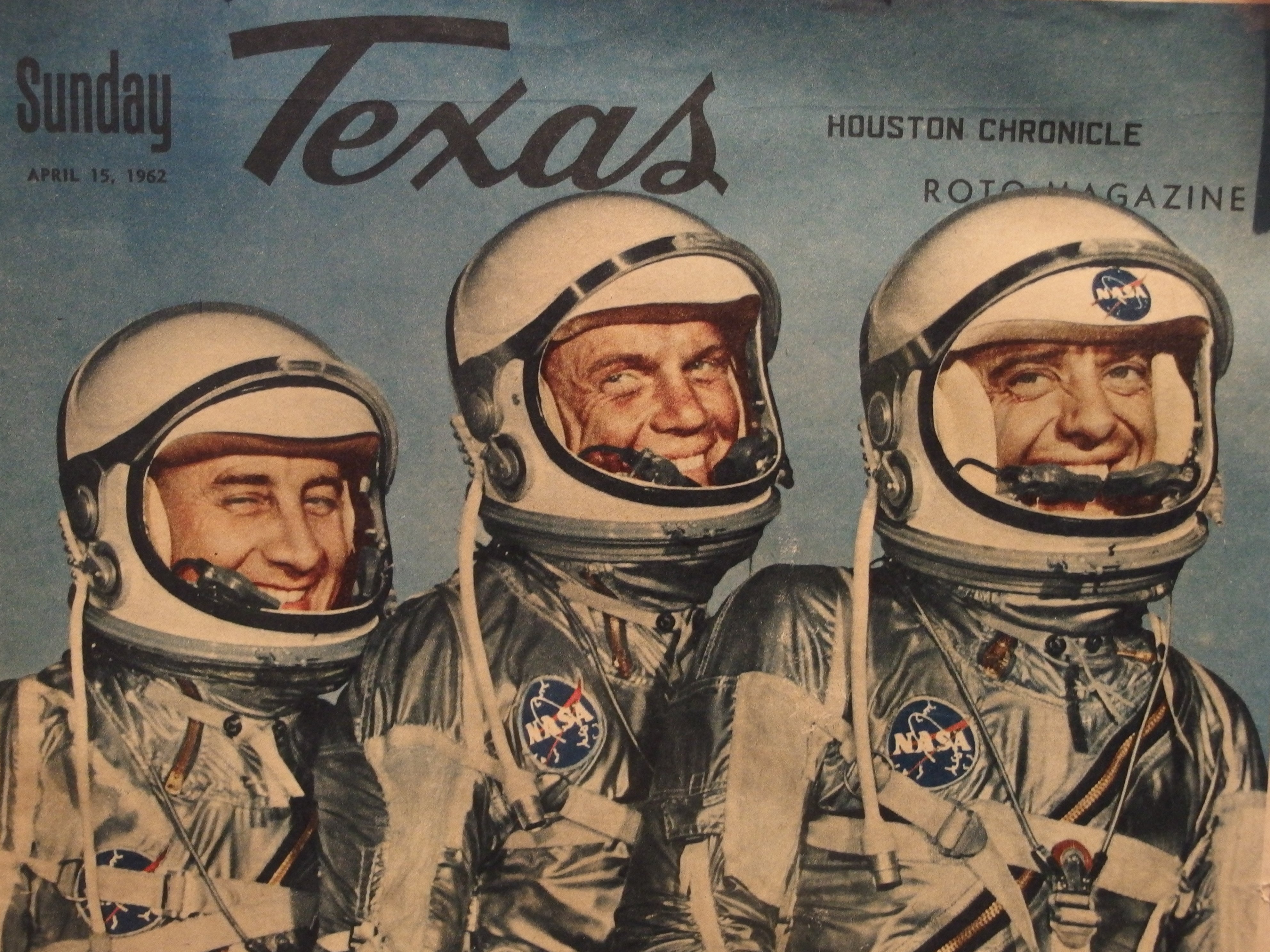 Space age: Astronauts featured on the cover of Texas magazine, on display at the Kennedy Space Center in Florida