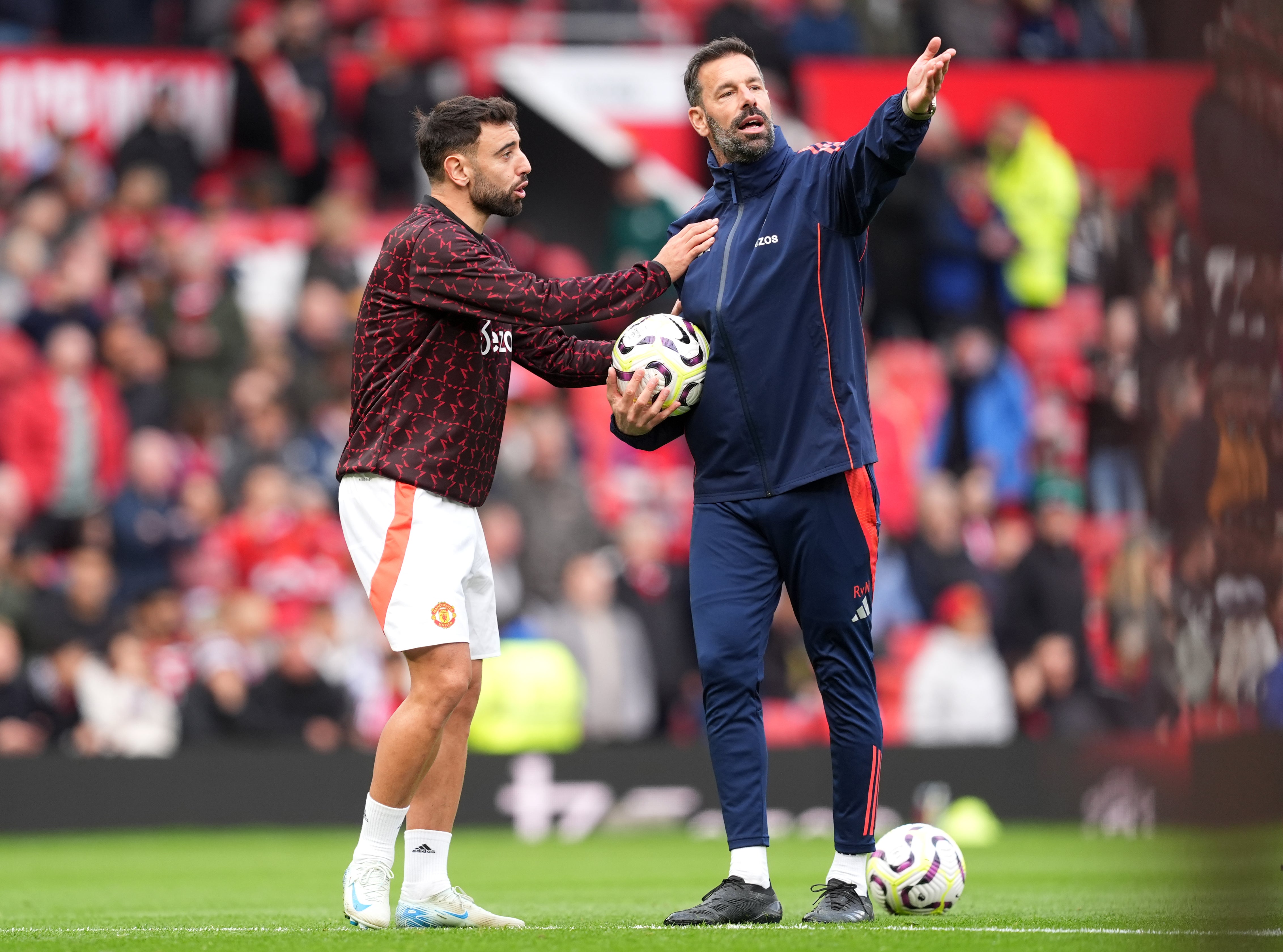 Former Man Utd striker Ruud van Nistelrooy (right) now has the task of training the next generation of forwards