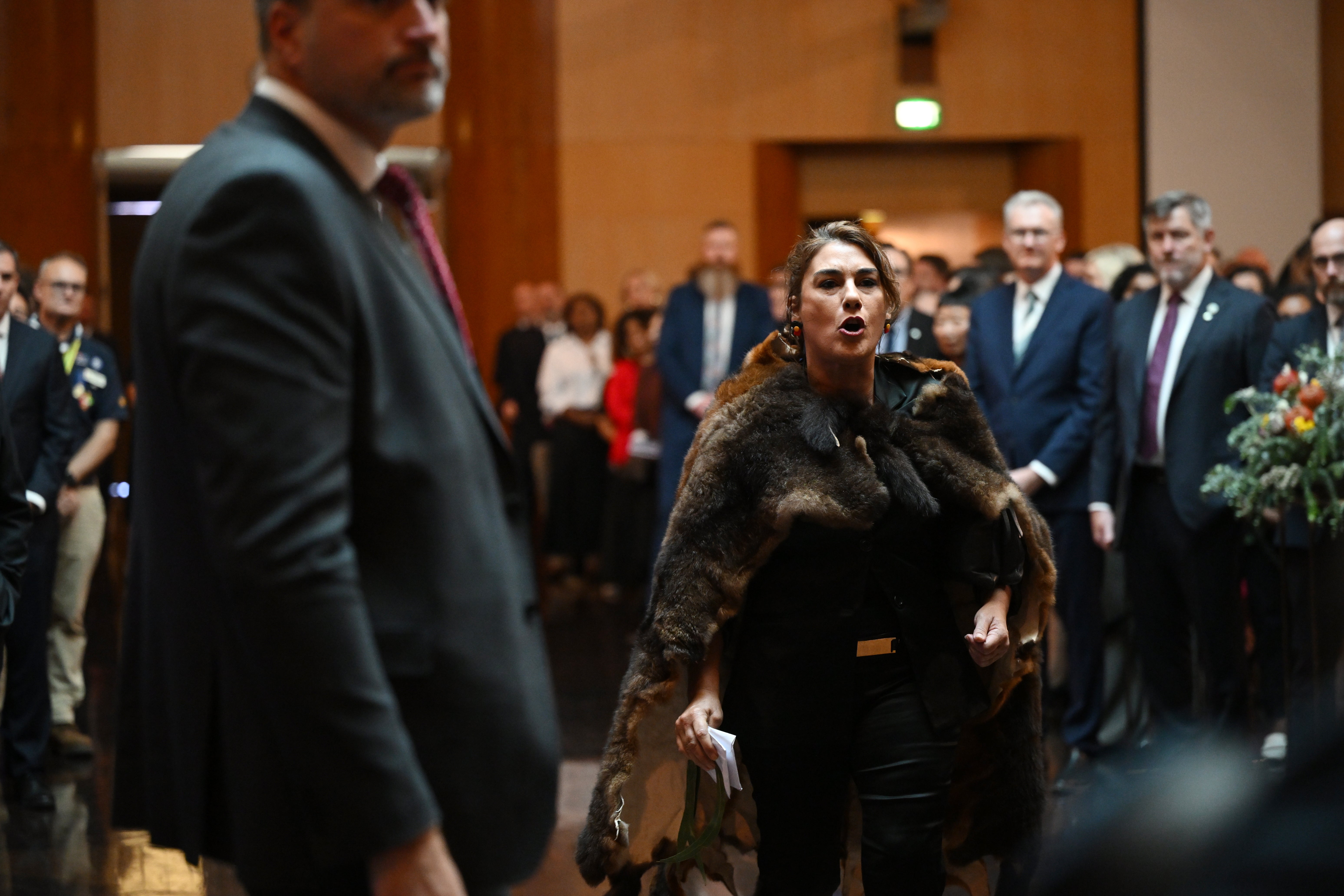 Senator Lidia Thorpe interrupted the Ceremonial Welcome to Australia for King Charles III and Queen Camilla at Parliament House.