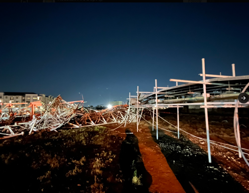 Image of a radio tower that a helicopter hit in Houston during the crash