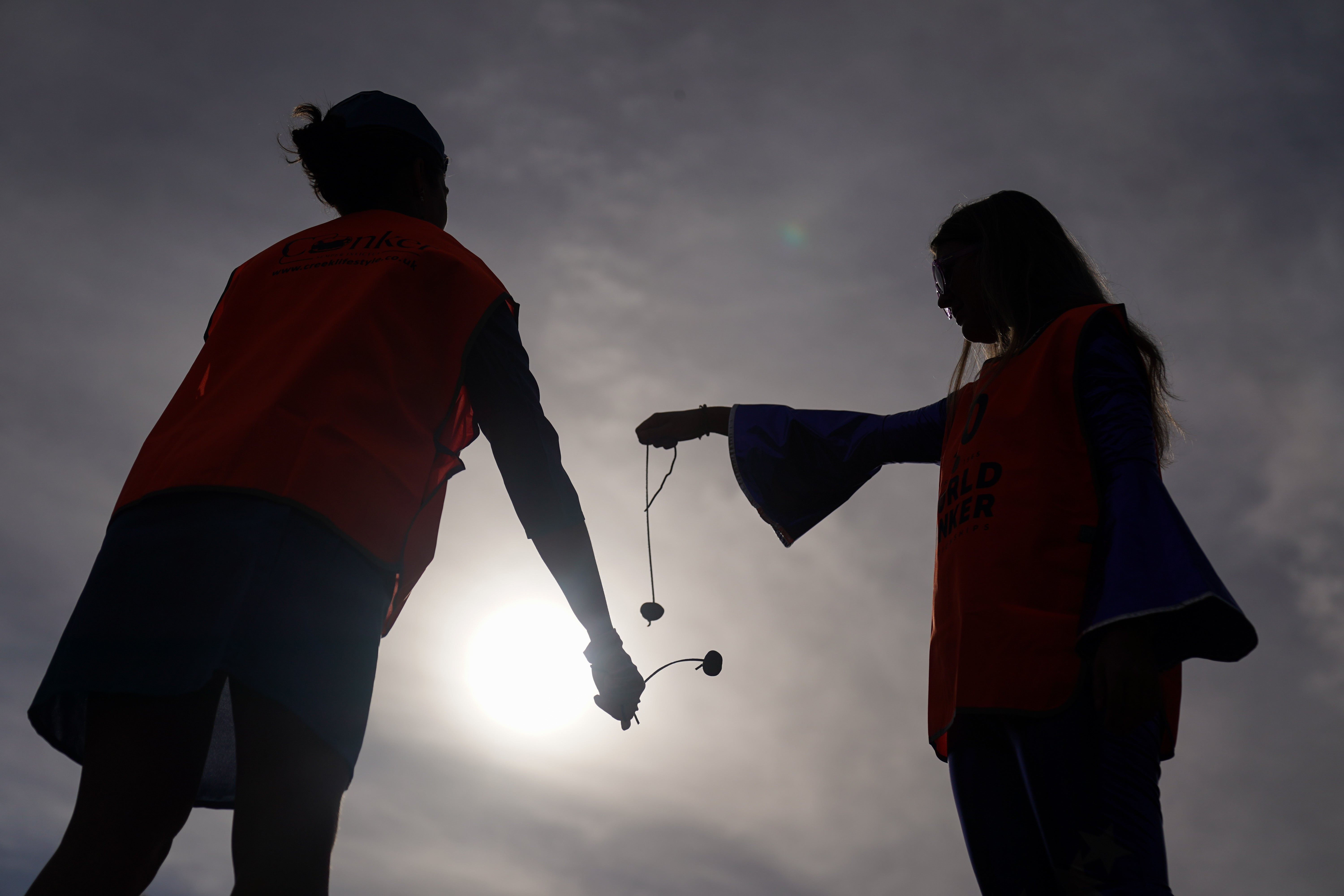 Competitors take part in the World Conker Championships at the Shuckburgh Arms in Southwick, Peterborough, last year