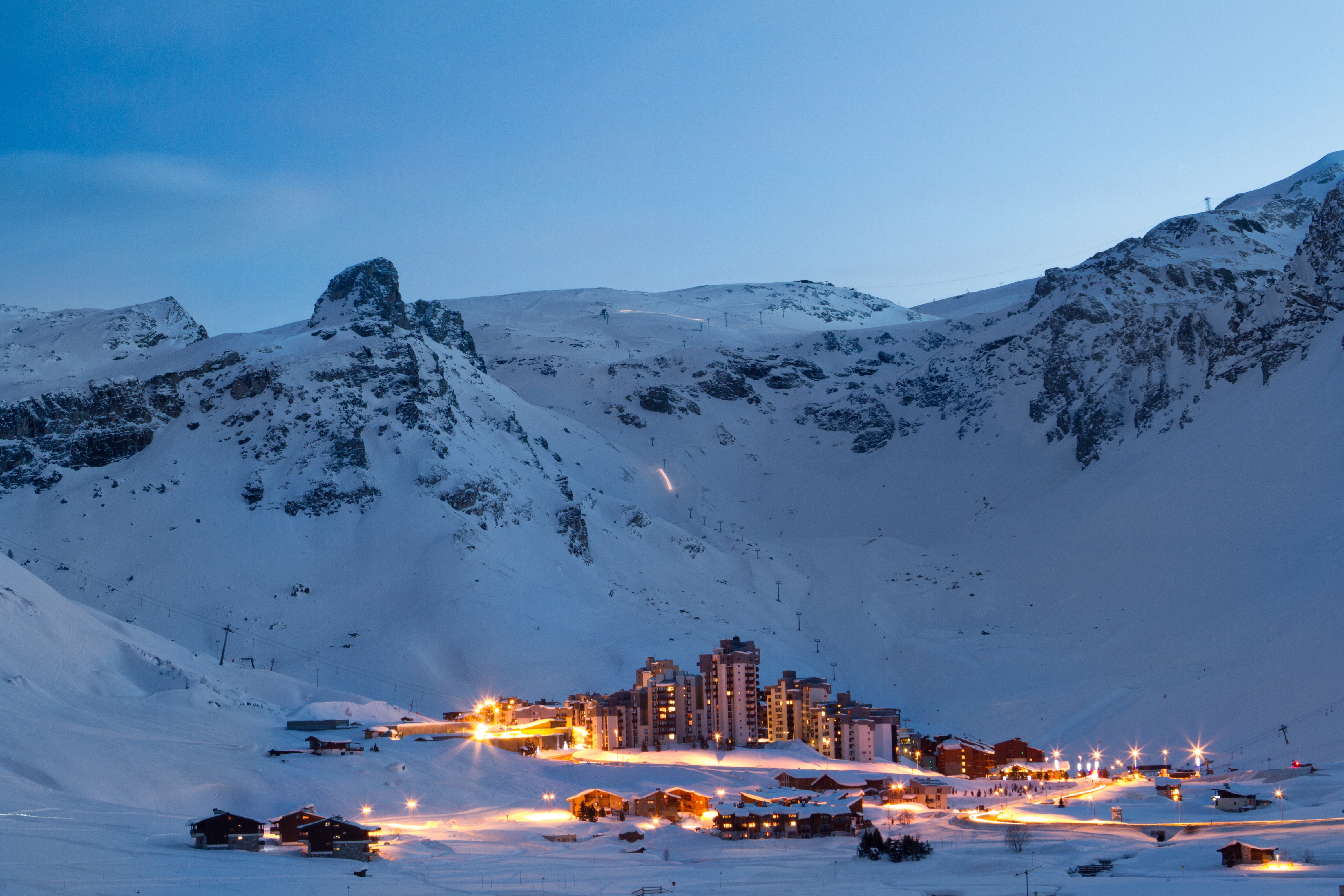 The ski resort of Tignes Val Claret has lift access to Grande Motte glacier